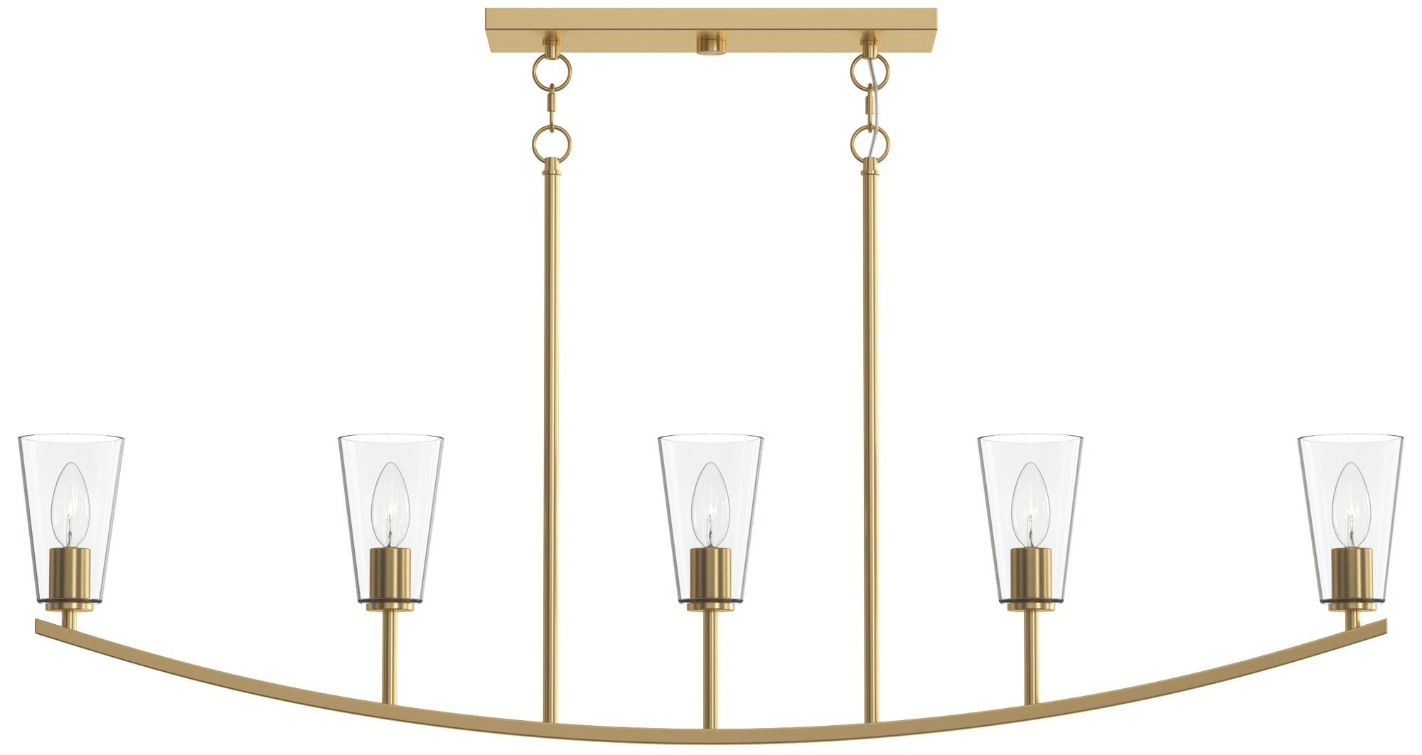 Jheni Five-Light Linear Chandelier with Clear Glass Shades
