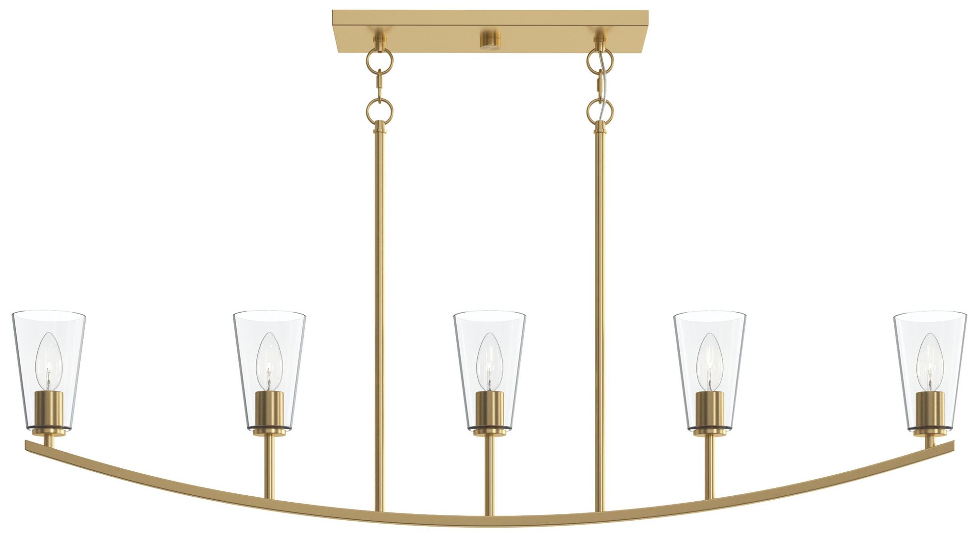 Jheni Five-Light Linear Chandelier with Clear Glass Shades