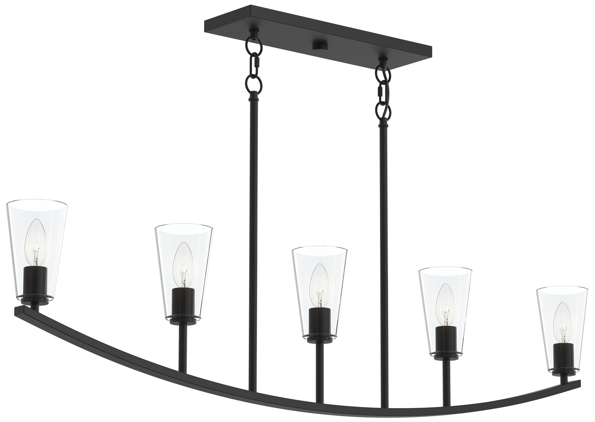 Jheni Five-Light Linear Chandelier with Clear Glass Shades