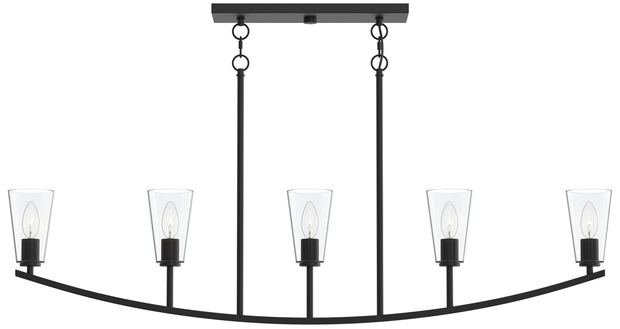 Jheni Five-Light Linear Chandelier with Clear Glass Shades