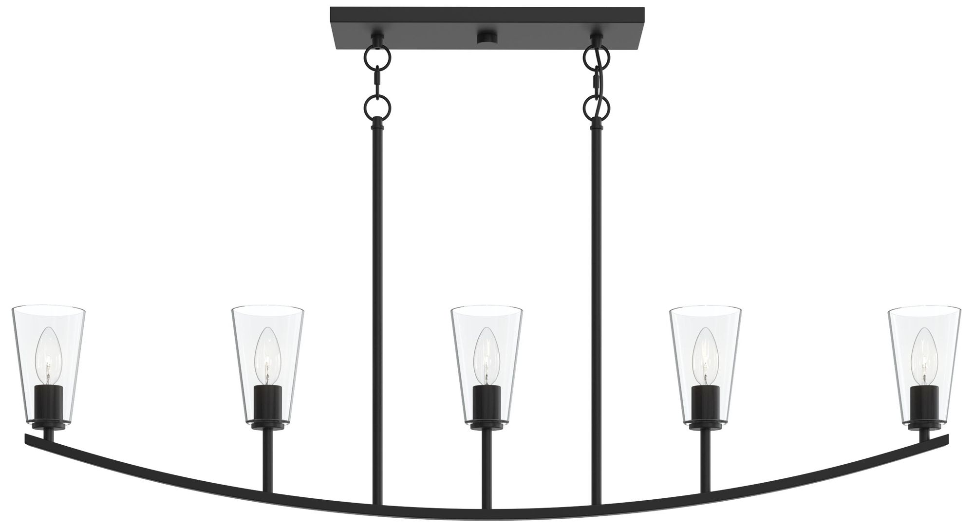 Jheni Five-Light Linear Chandelier with Clear Glass Shades