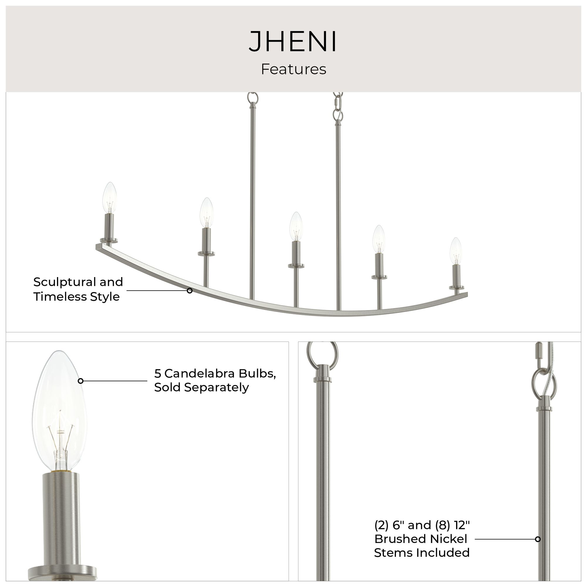 Jheni Five-Light Linear Chandelier