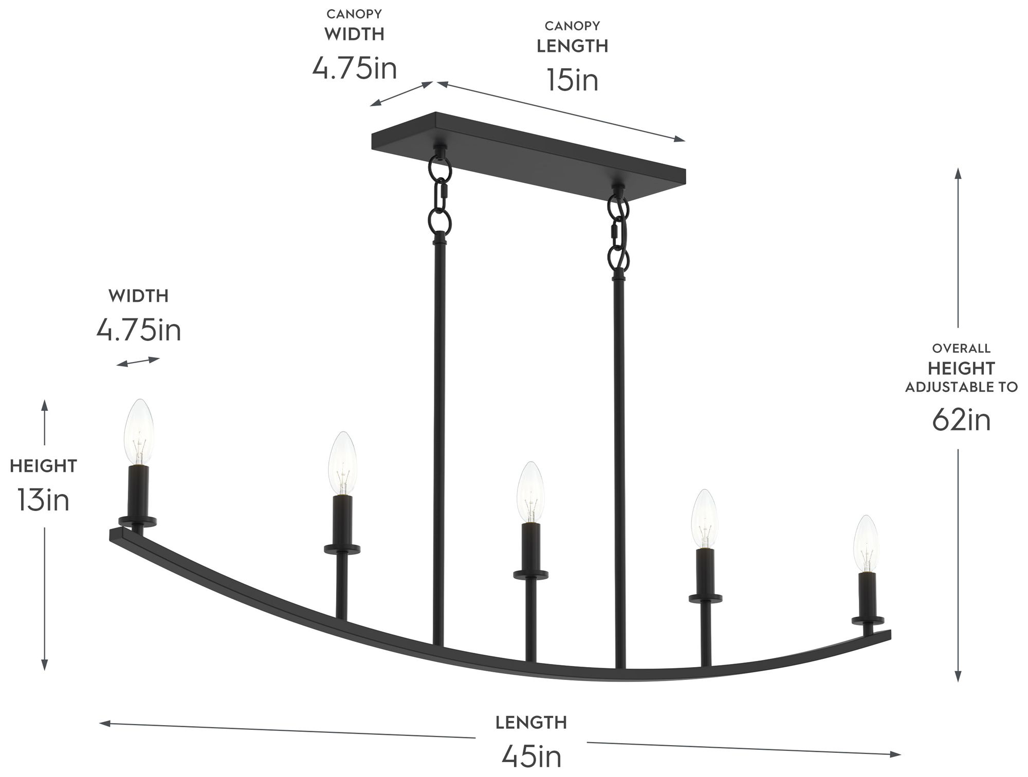 Image 6 Jheni Five-Light Linear Chandelier more views