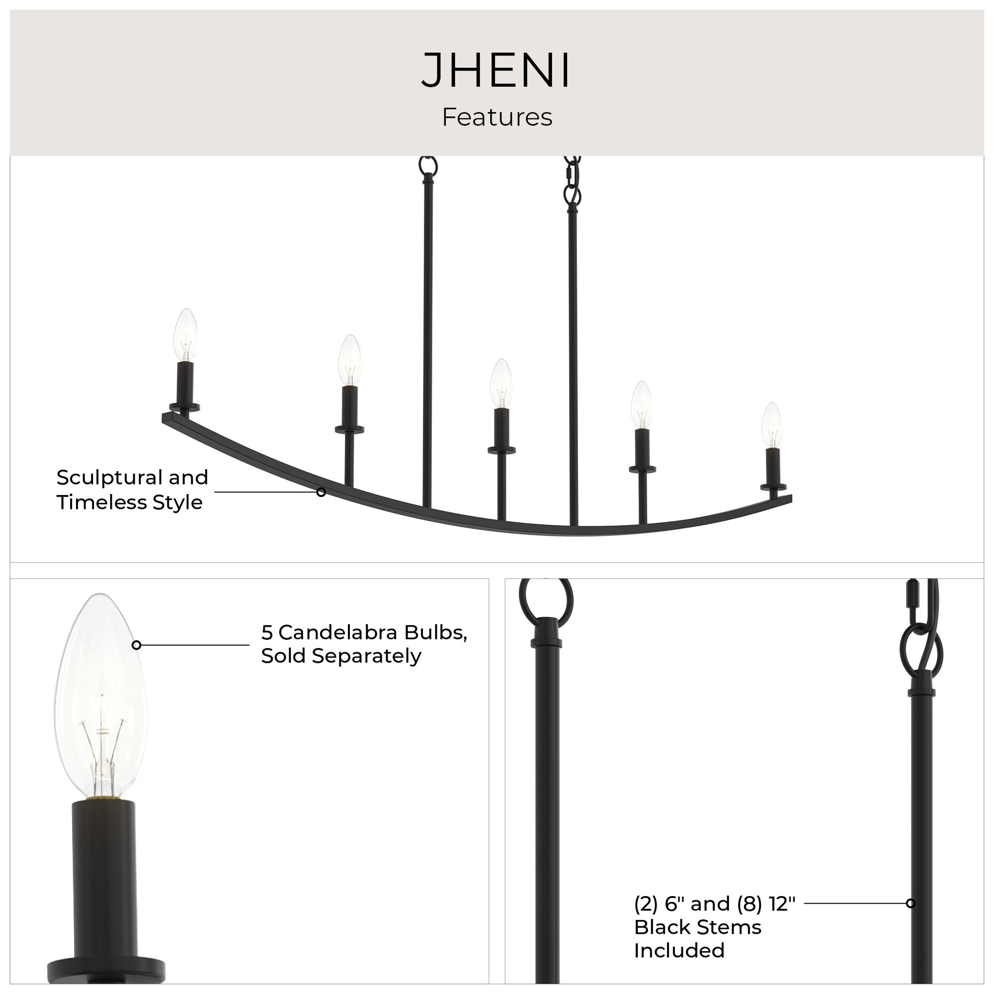Jheni Five-Light Linear Chandelier