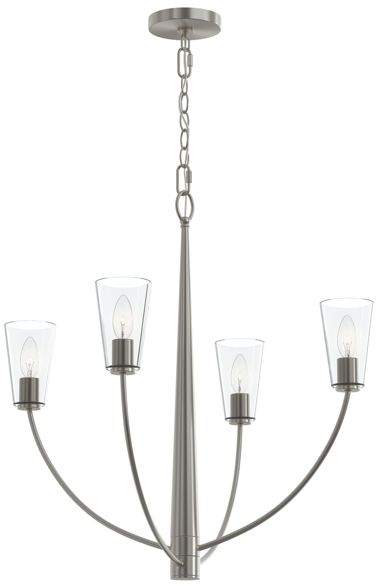 Jheni Four-Light Chandelier with Clear Glass Shades