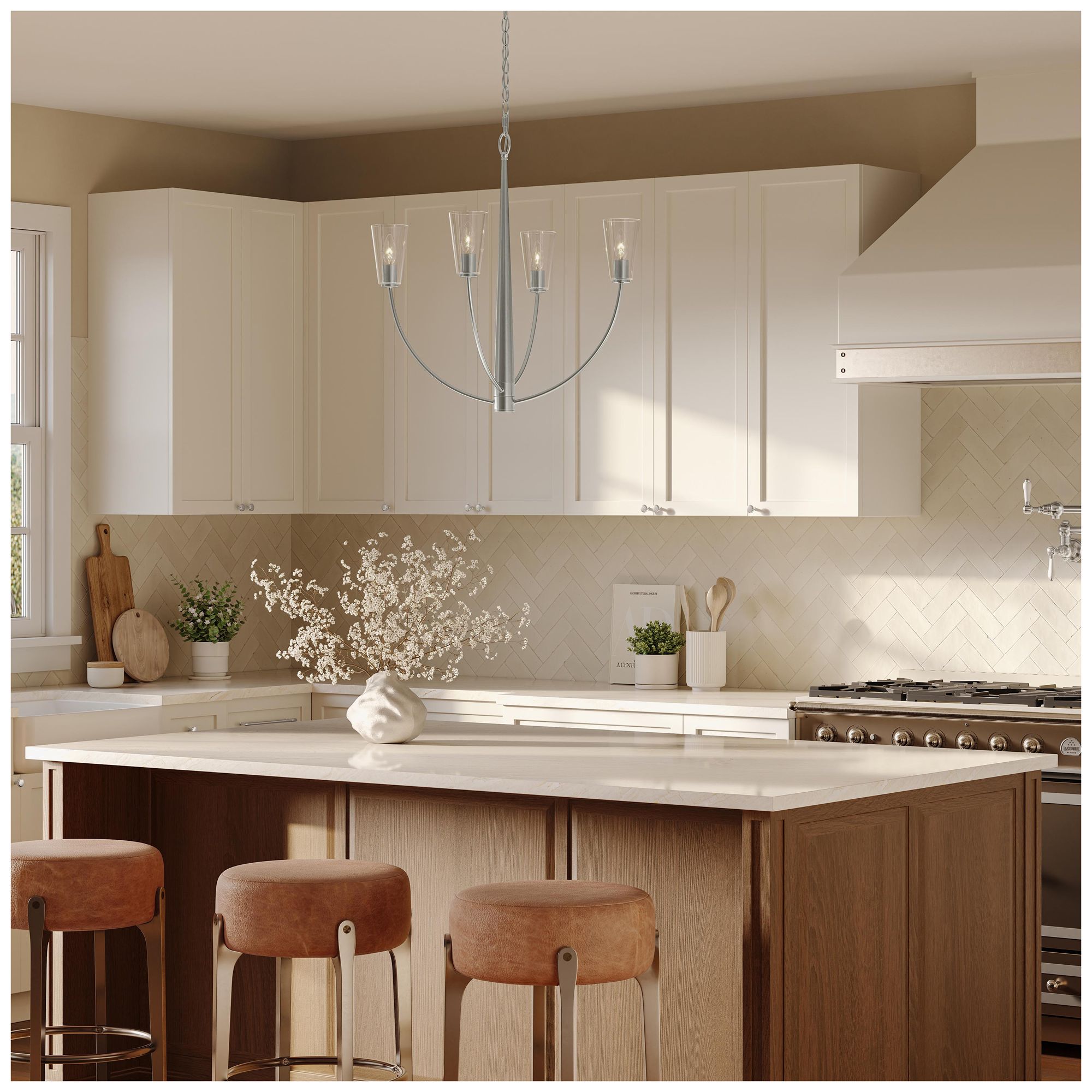 Image 4 Jheni Four-Light Chandelier with Clear Glass Shades more views