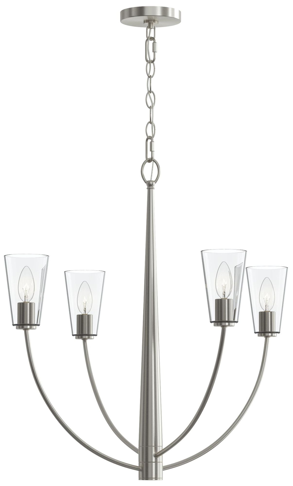 Jheni Four-Light Chandelier with Clear Glass Shades