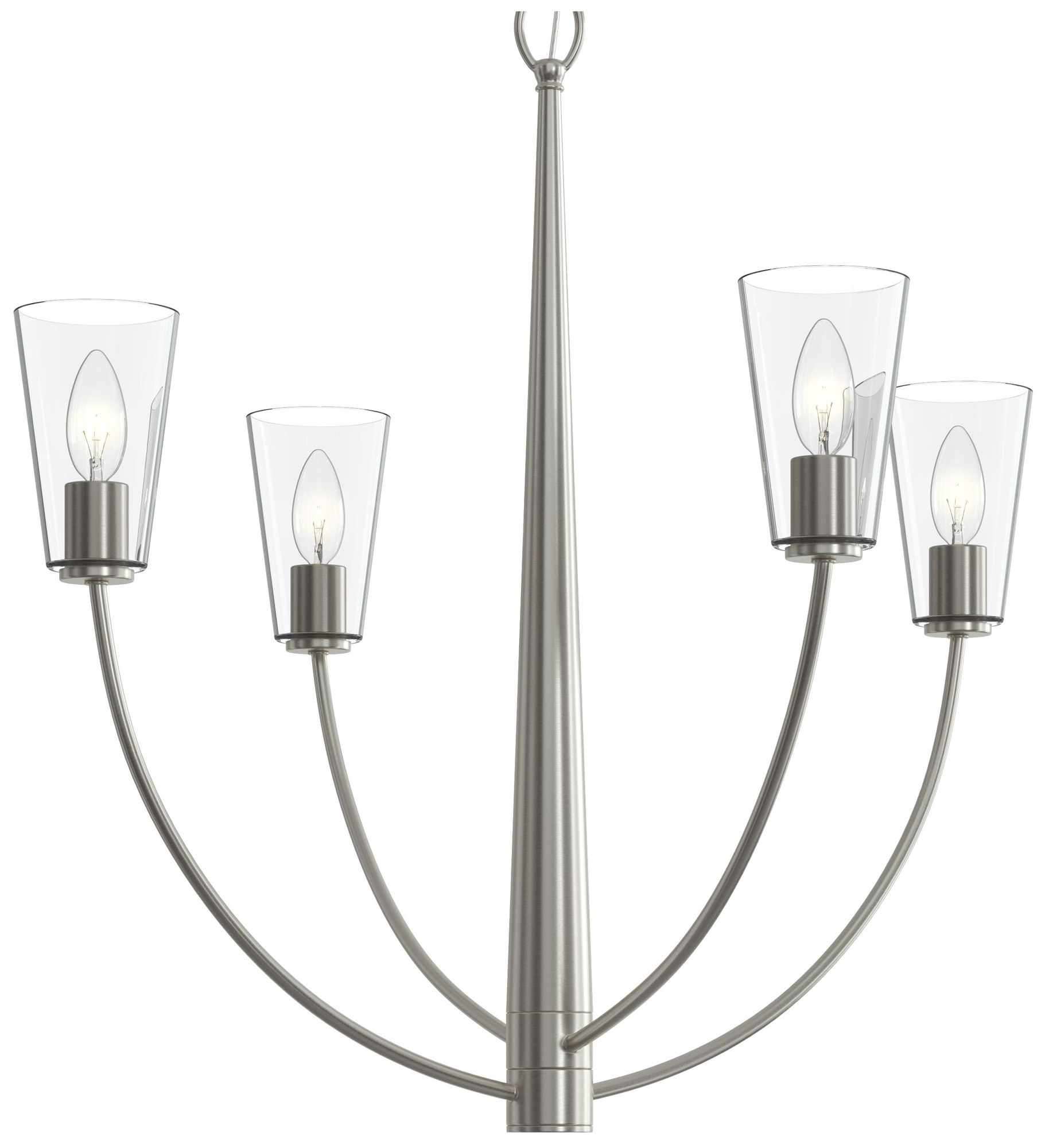 Jheni Four-Light Chandelier with Clear Glass Shades