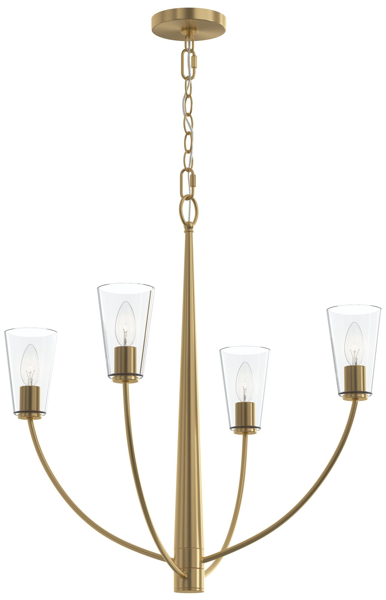 Jheni Four-Light Chandelier with Clear Glass Shades