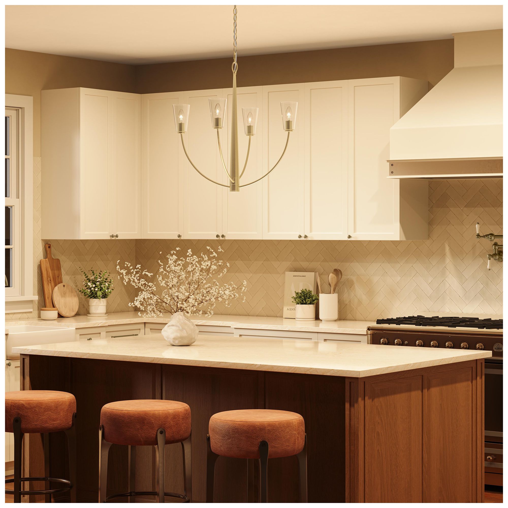 Image 5 Jheni Four-Light Chandelier with Clear Glass Shades more views