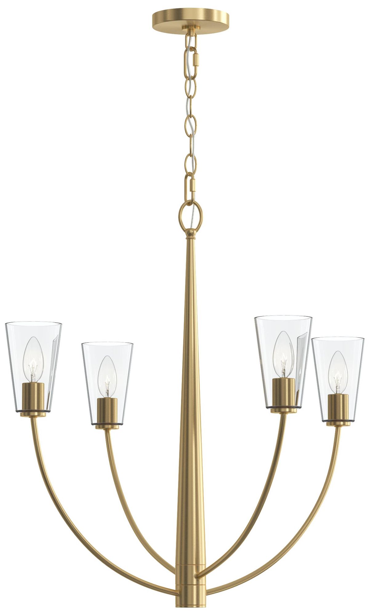 Jheni Four-Light Chandelier with Clear Glass Shades
