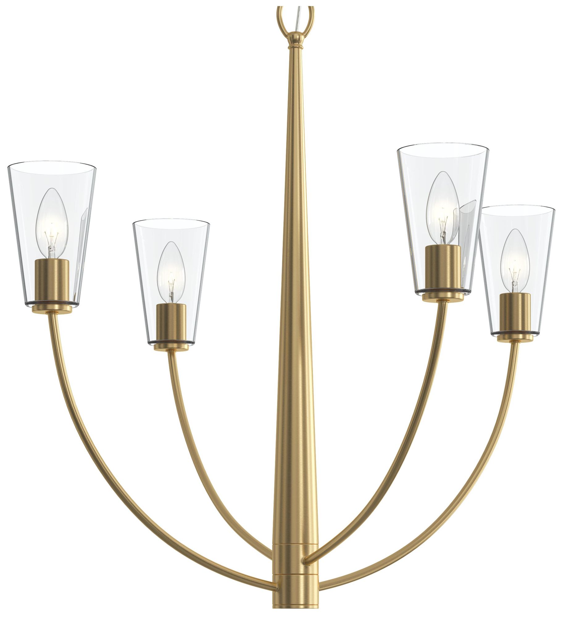 Jheni Four-Light Chandelier with Clear Glass Shades