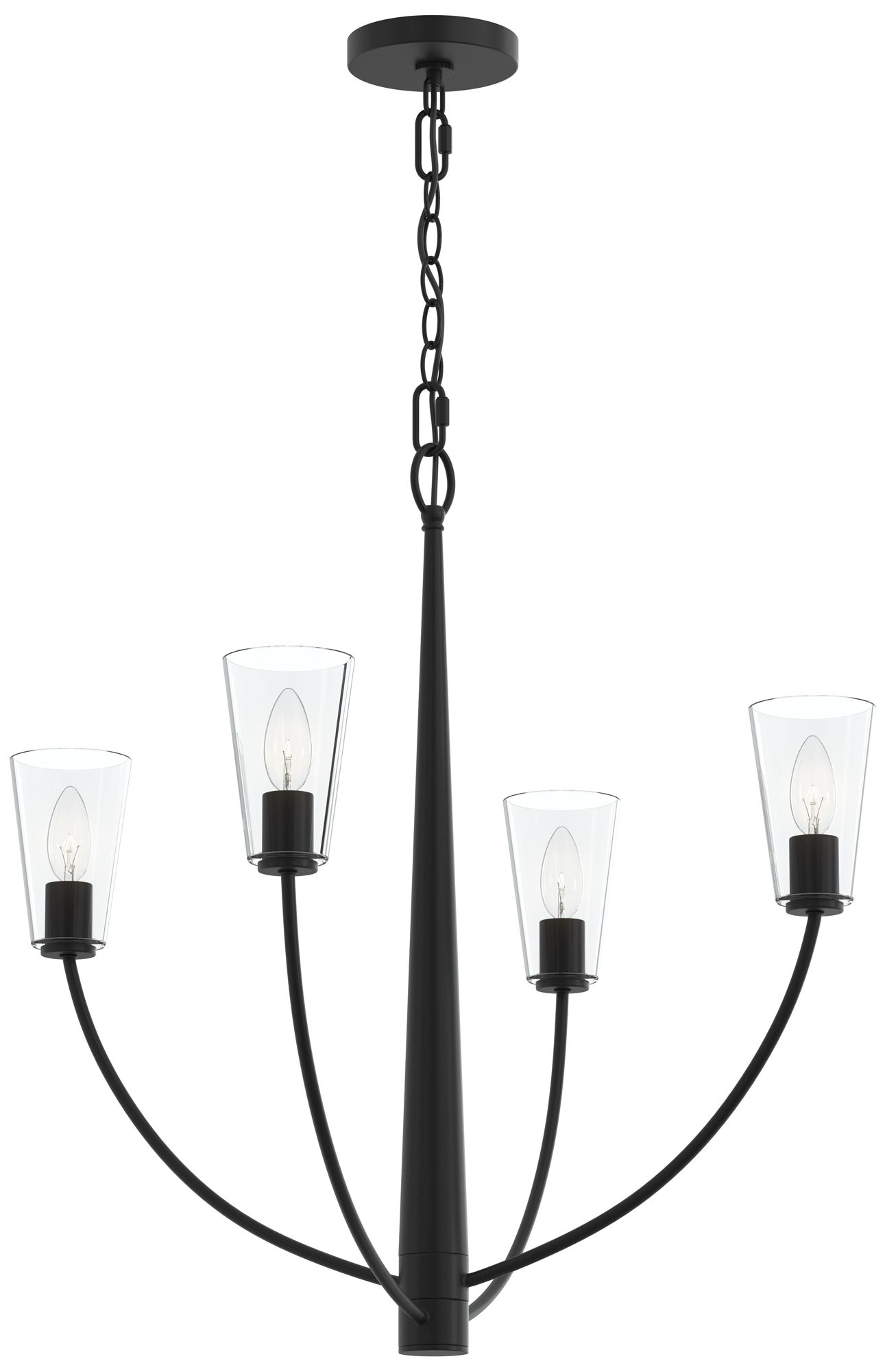 Jheni Four-Light Chandelier with Clear Glass Shades