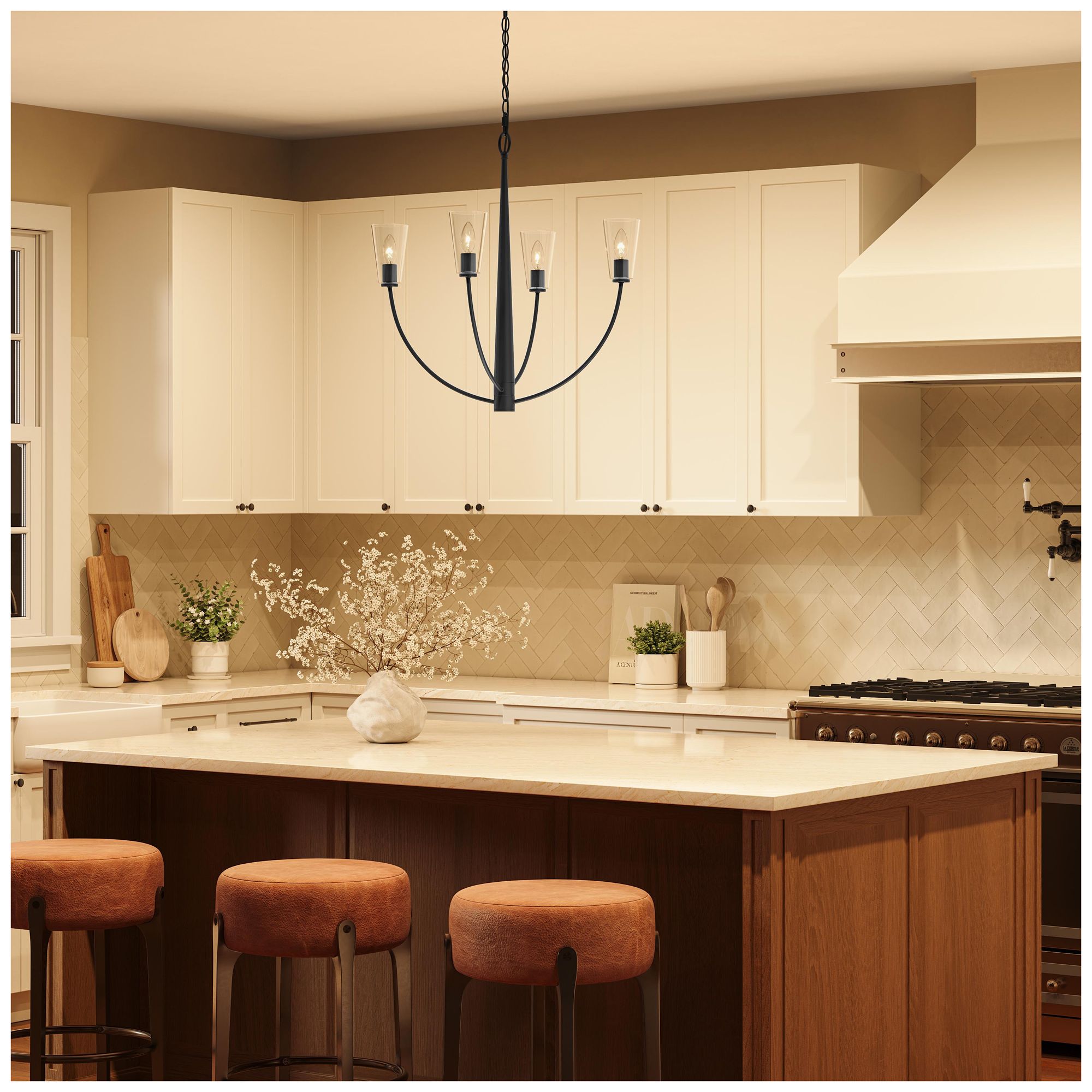 Image 5 Jheni Four-Light Chandelier with Clear Glass Shades more views