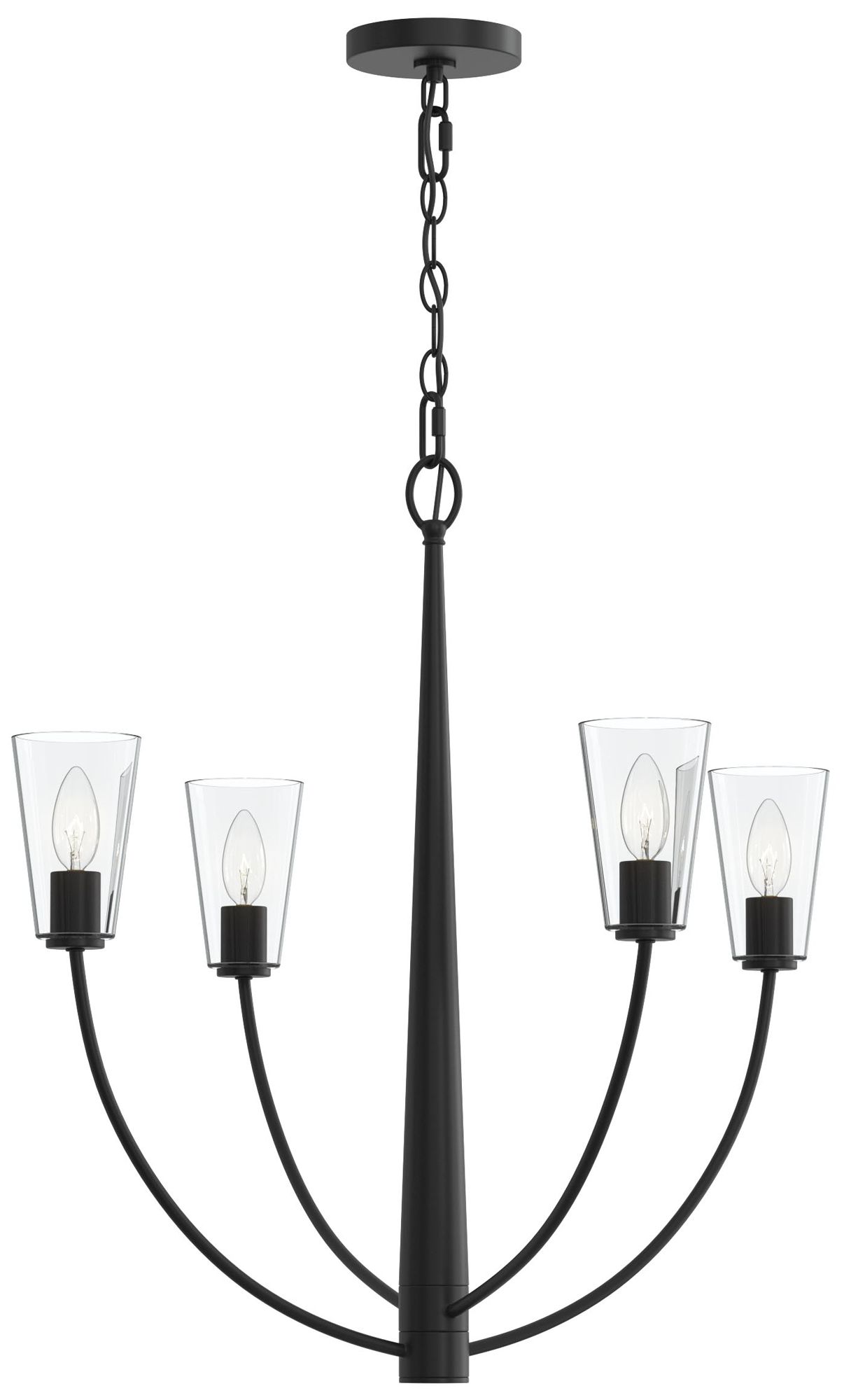 Jheni Four-Light Chandelier with Clear Glass Shades