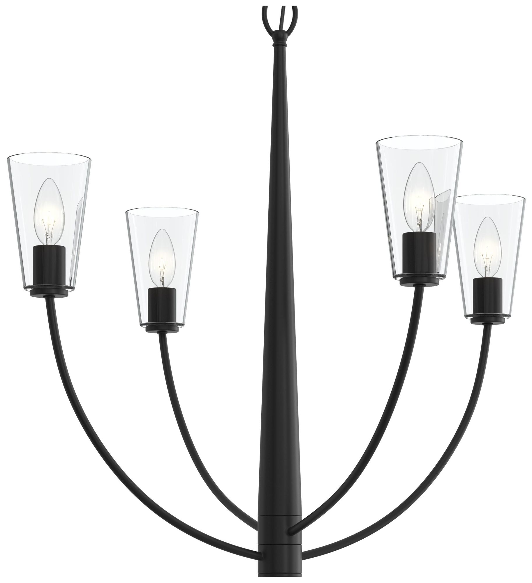 Jheni Four-Light Chandelier with Clear Glass Shades