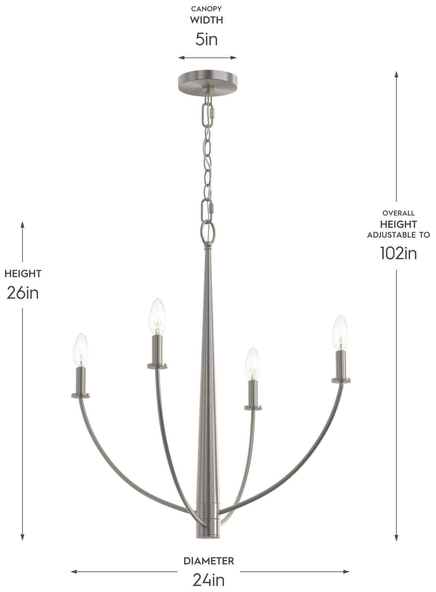 Image 6 Jheni Four-Light  Medium Chandelier more views