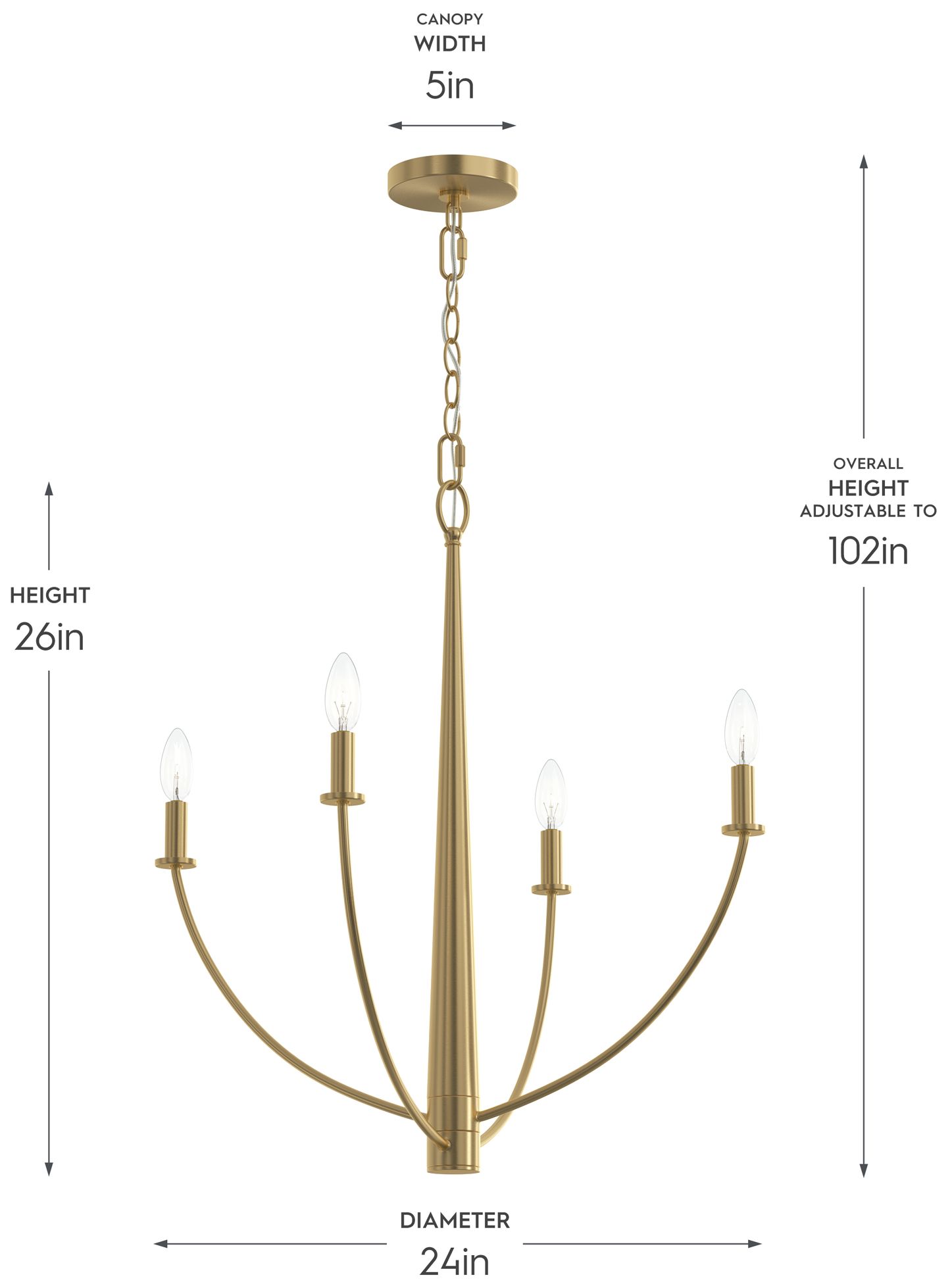 Image 5 Jheni Four-Light  Medium Chandelier more views