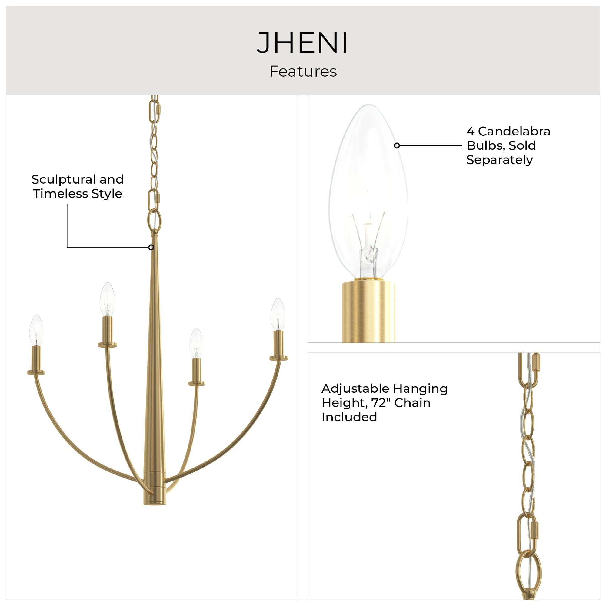 Jheni Four-Light  Medium Chandelier