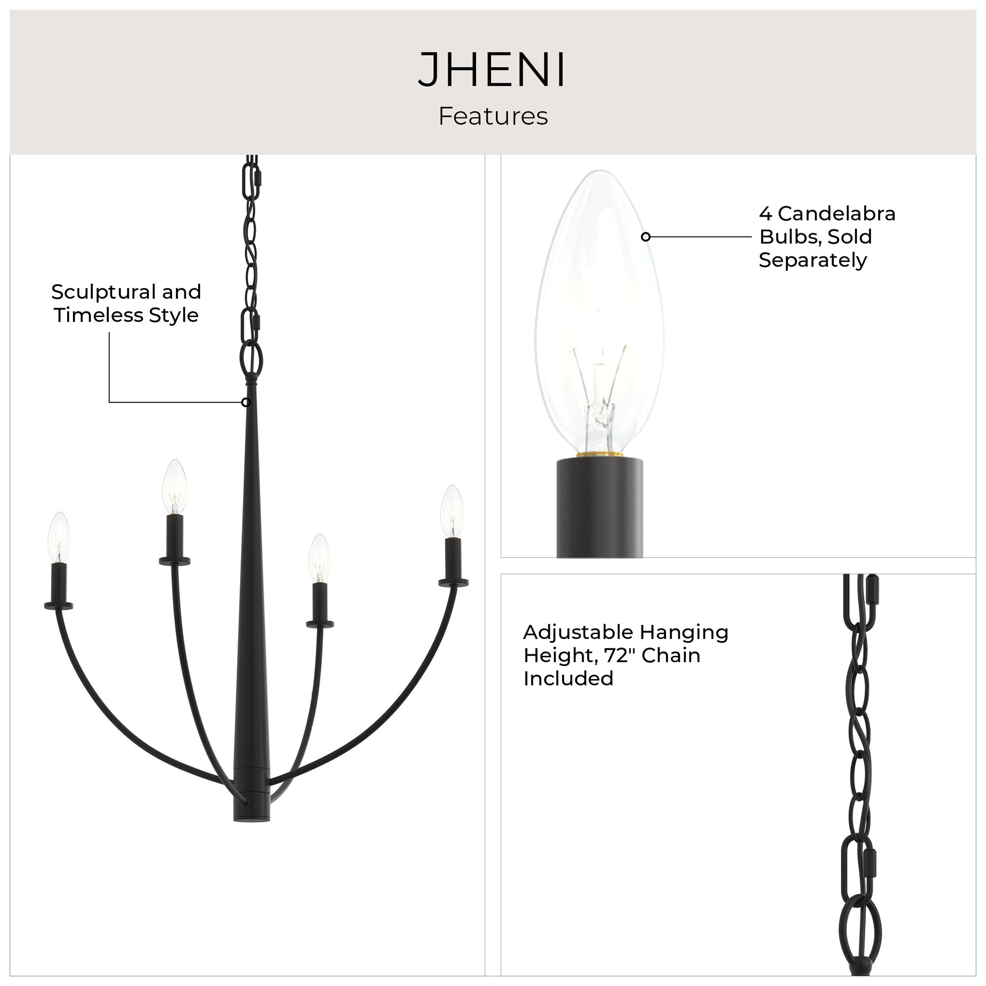 Jheni Four-Light  Medium Chandelier