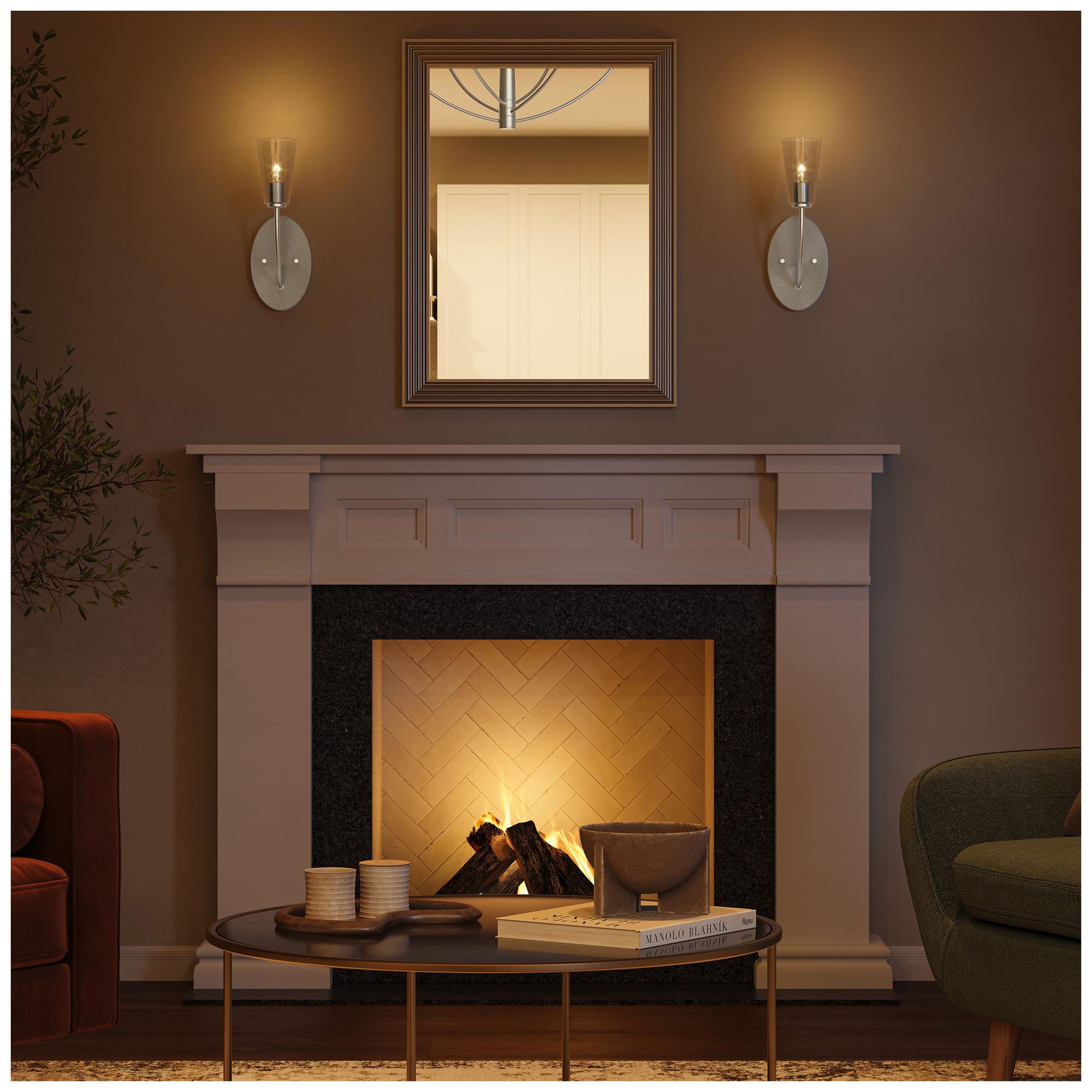 Image 5 Jheni One-Light Wall Sconce with Clear Glass Shades more views