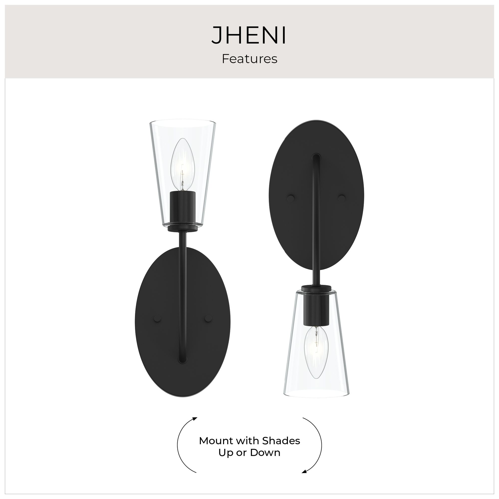 Jheni One-Light Wall Sconce with Clear Glass Shades