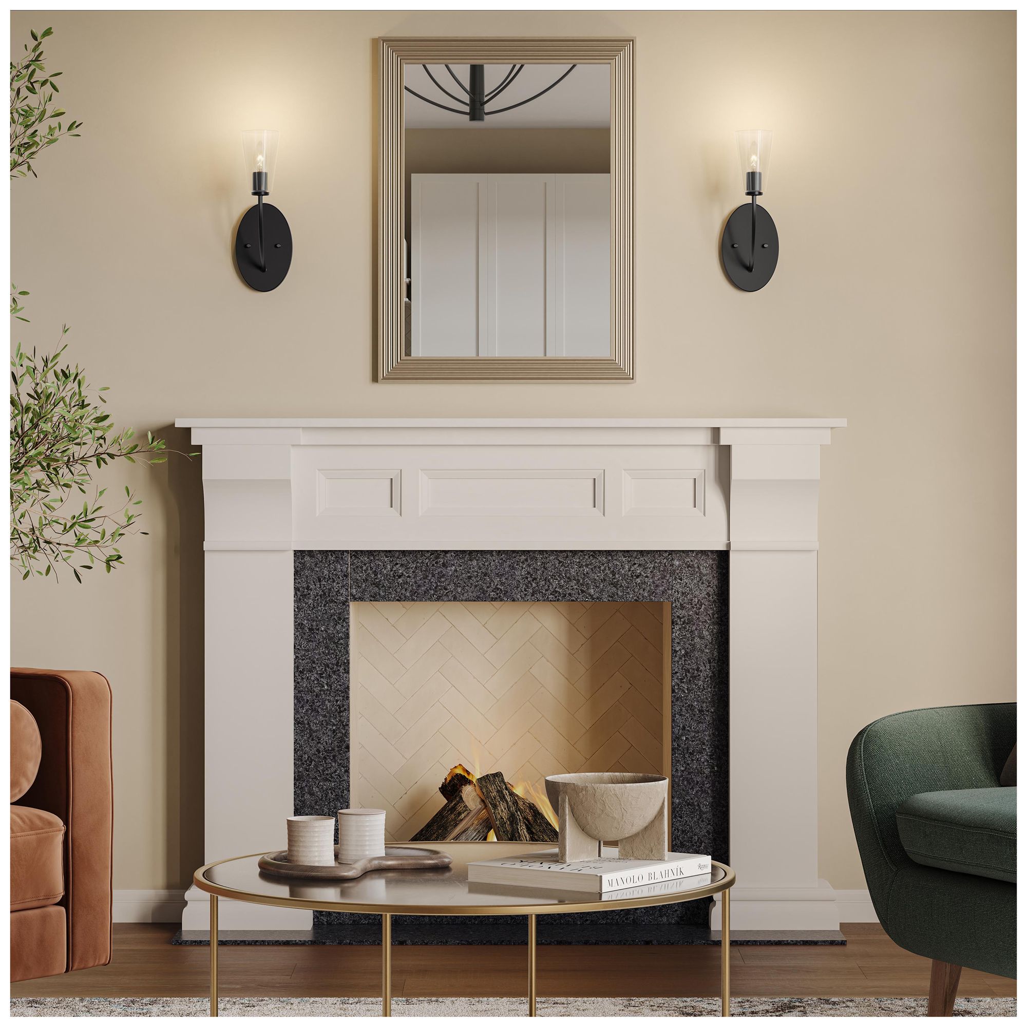 Image 4 Jheni One-Light Wall Sconce with Clear Glass Shades more views