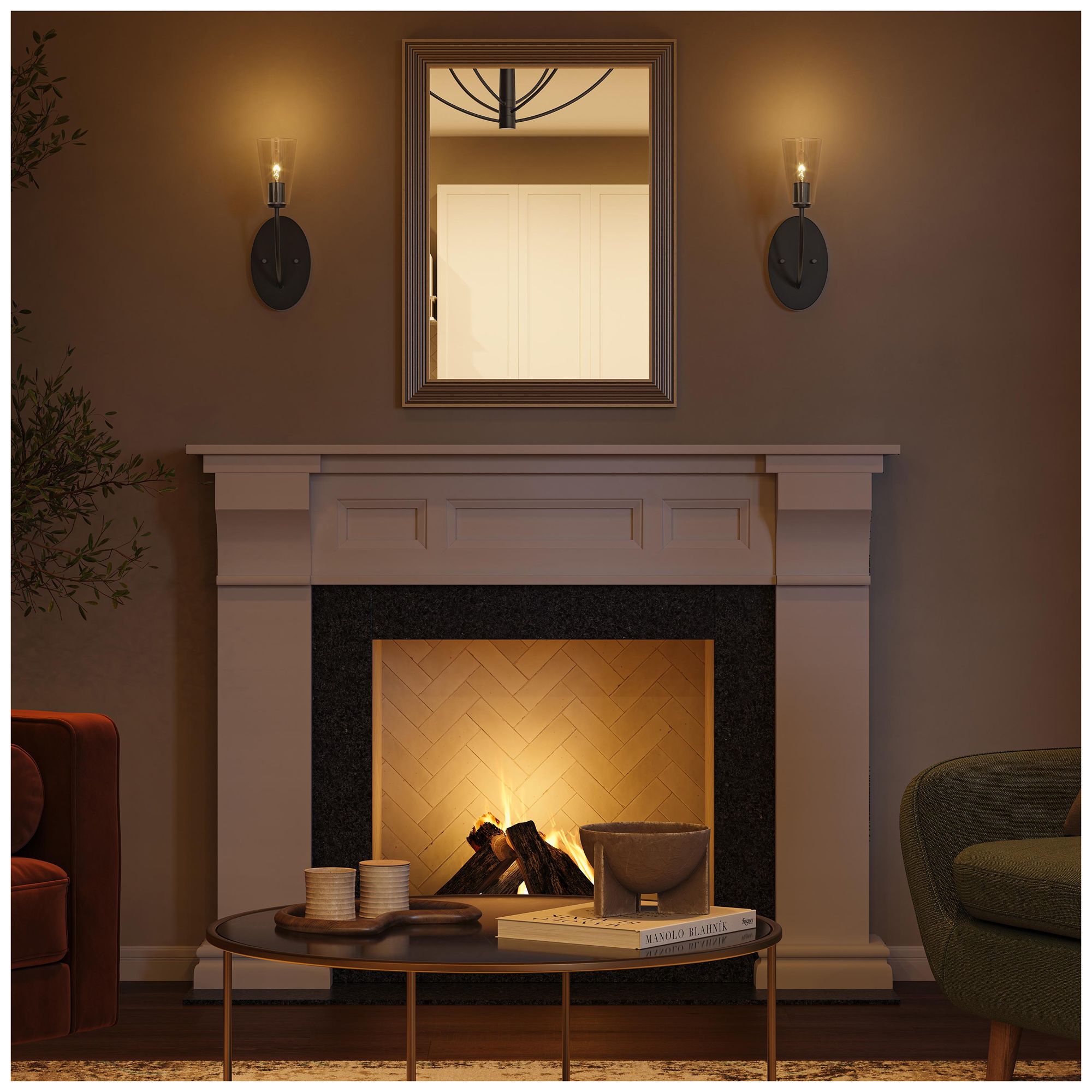 Image 5 Jheni One-Light Wall Sconce with Clear Glass Shades more views