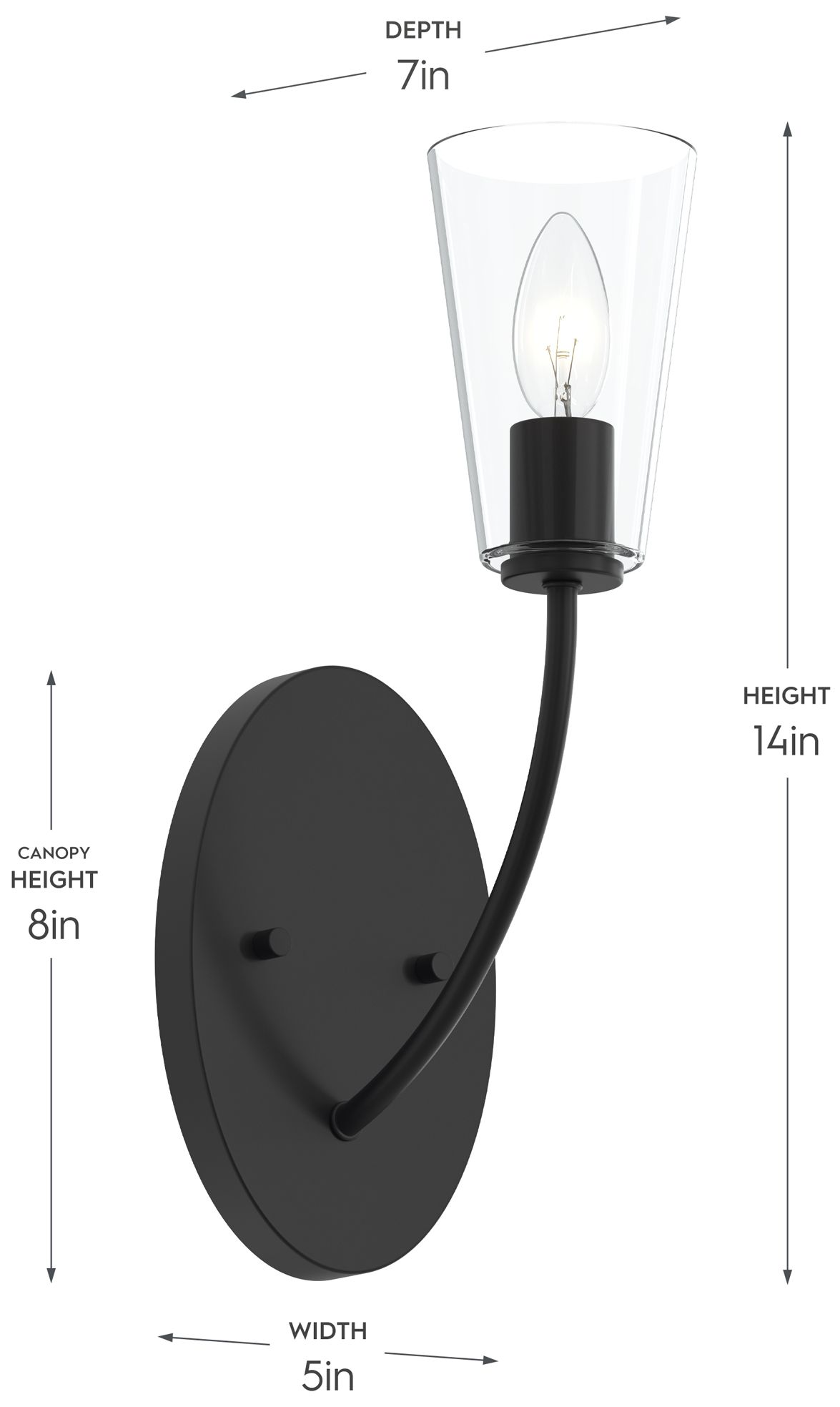 Image 6 Jheni One-Light Wall Sconce with Clear Glass Shades more views