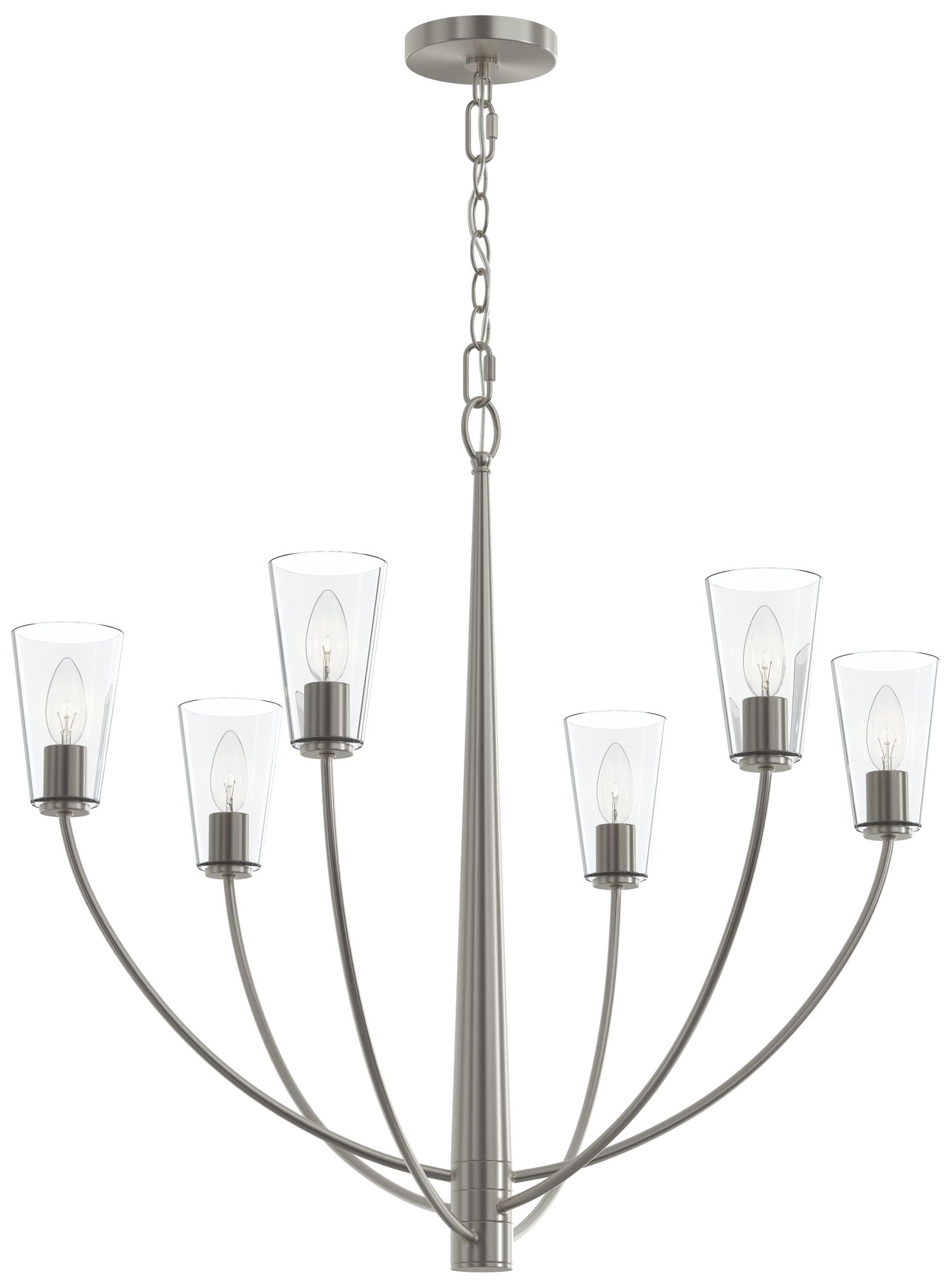 Jheni Six-Light Chandelier with Clear Glass Shades