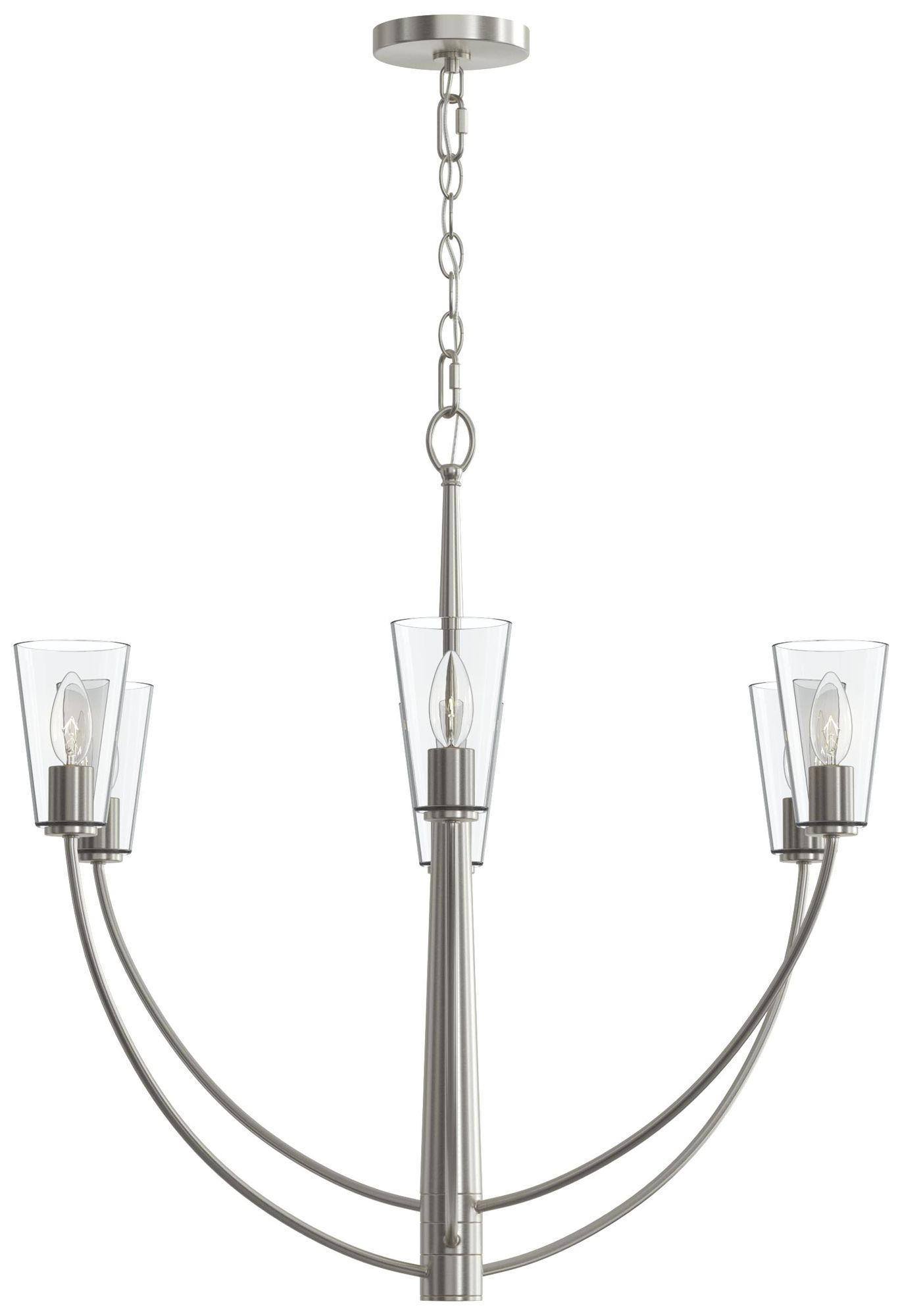 Jheni Six-Light Chandelier with Clear Glass Shades