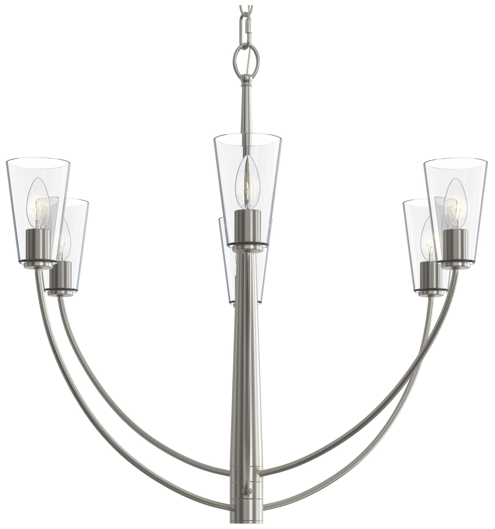 Jheni Six-Light Chandelier with Clear Glass Shades