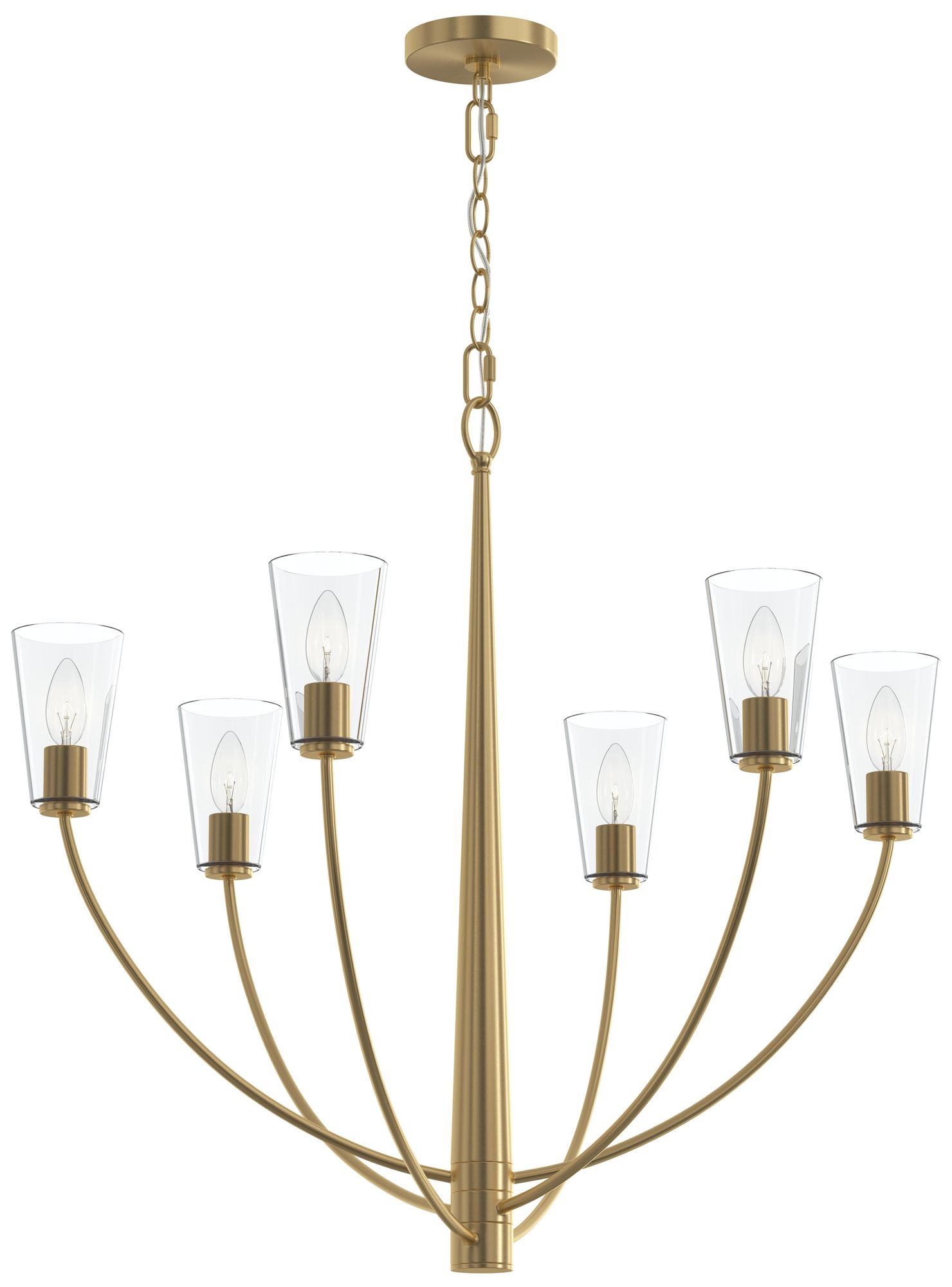 Jheni Six-Light Chandelier with Clear Glass Shades