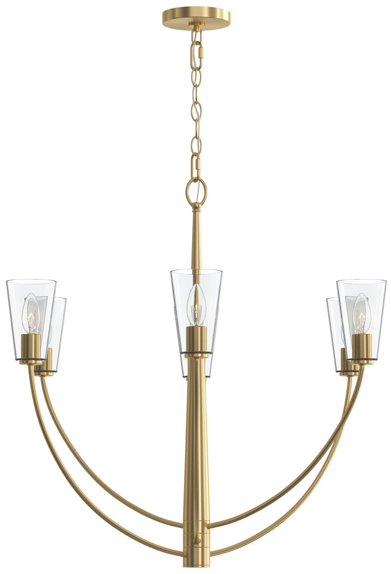 Jheni Six-Light Chandelier with Clear Glass Shades