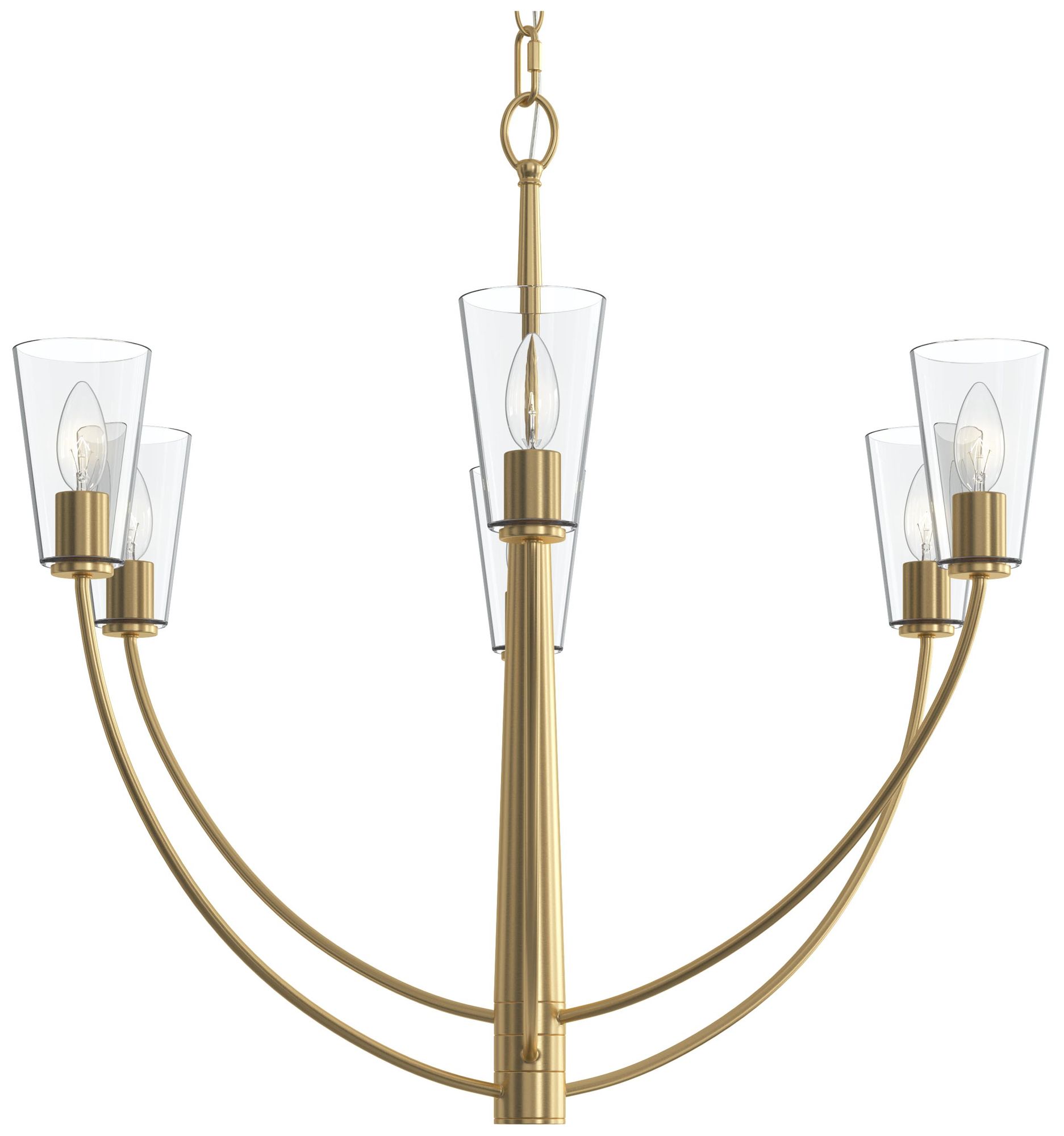 Jheni Six-Light Chandelier with Clear Glass Shades