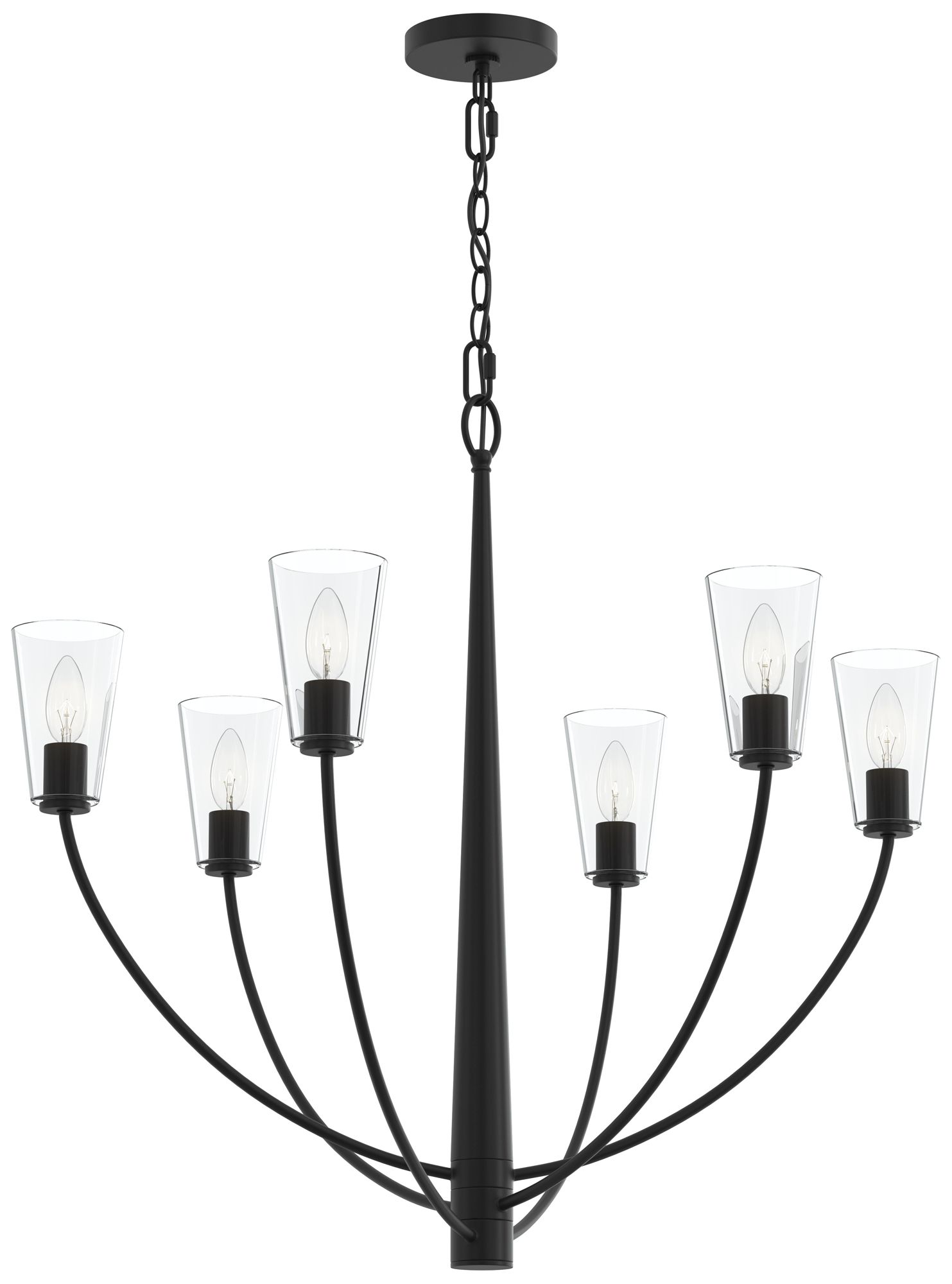 Jheni Six-Light Chandelier with Clear Glass Shades