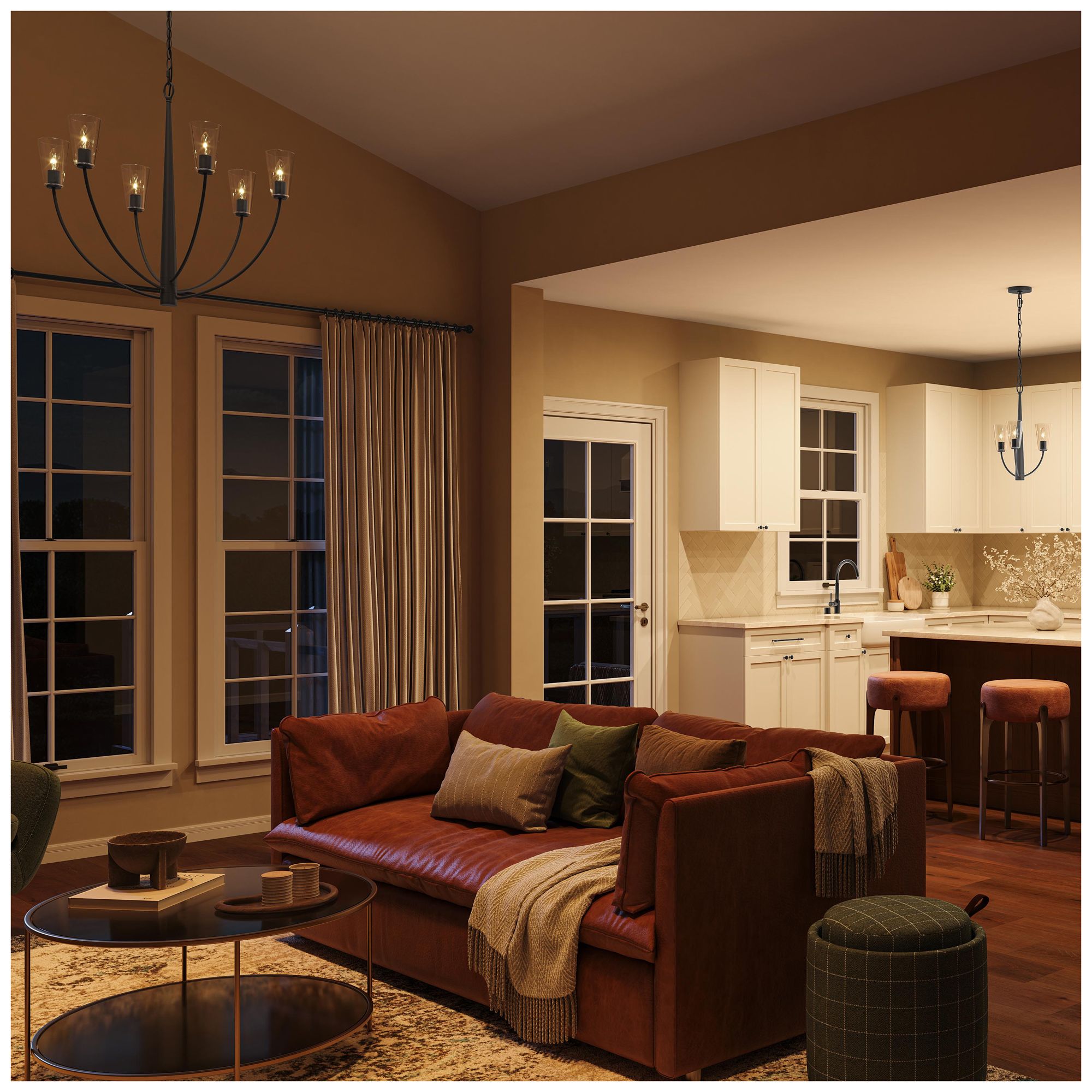 Image 5 Jheni Six-Light Chandelier with Clear Glass Shades more views