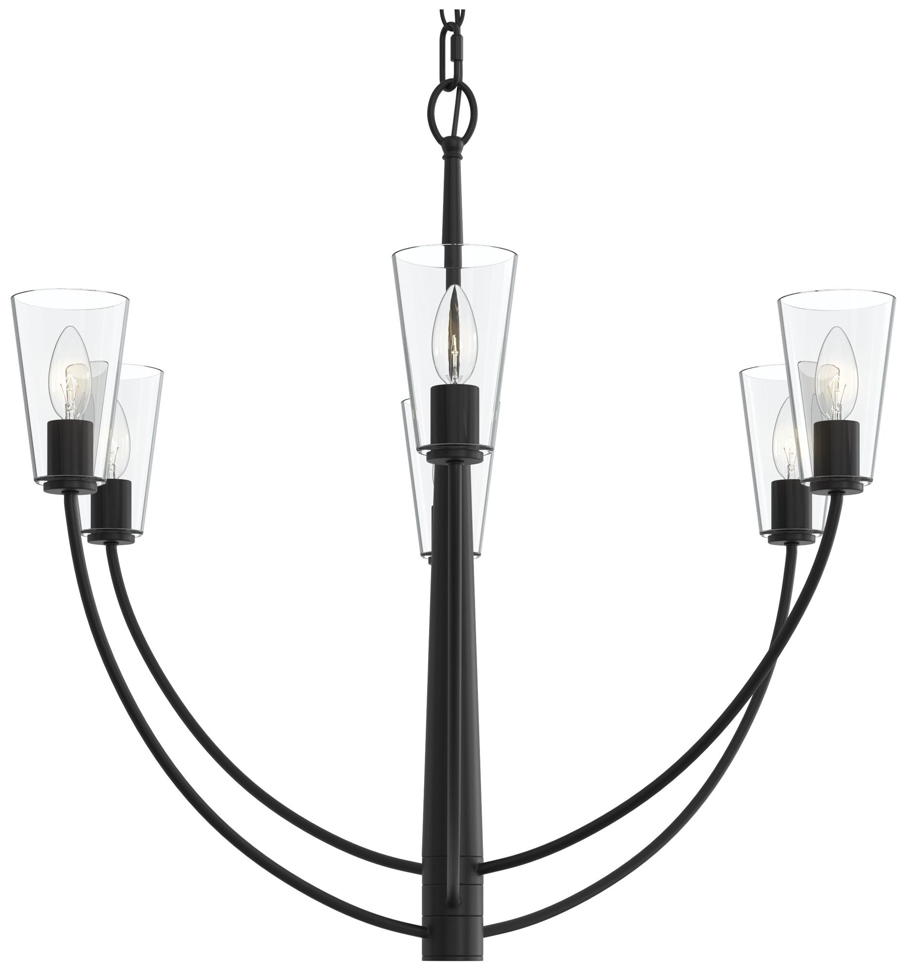 Jheni Six-Light Chandelier with Clear Glass Shades