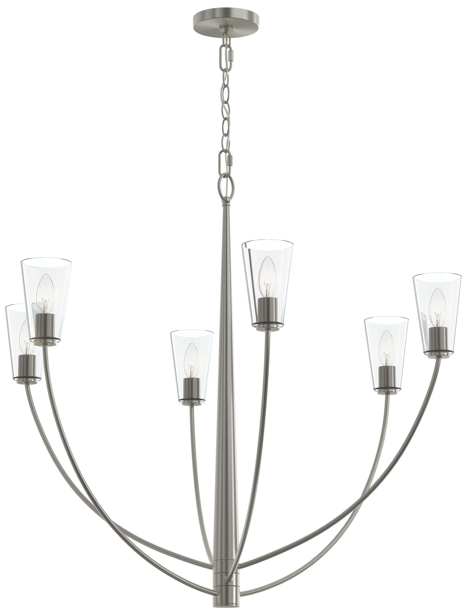 Jheni Six-Light Large Chandelier with Clear Glass Shades