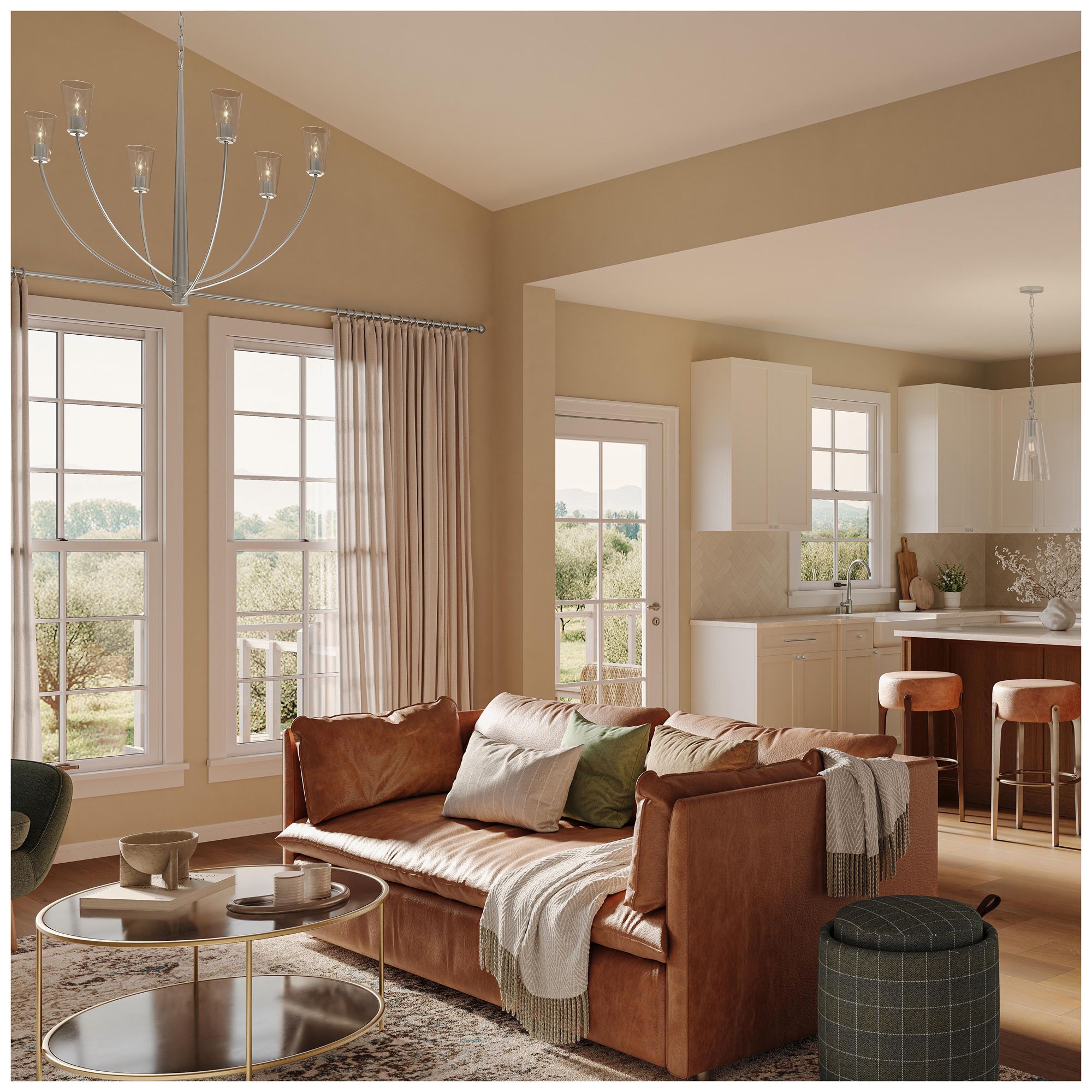 Image 4 Jheni Six-Light Large Chandelier with Clear Glass Shades more views