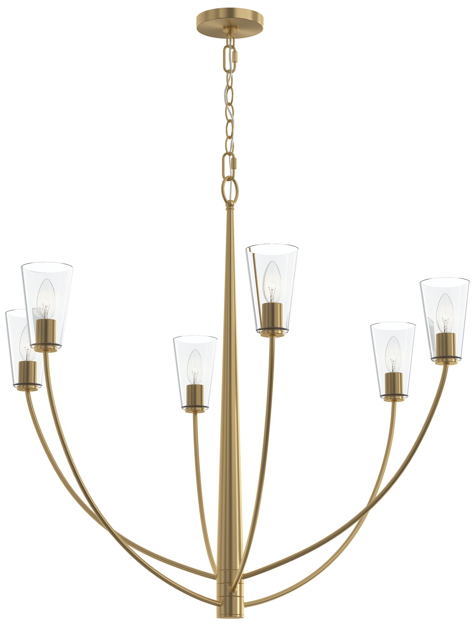 Jheni Six-Light Large Chandelier with Clear Glass Shades