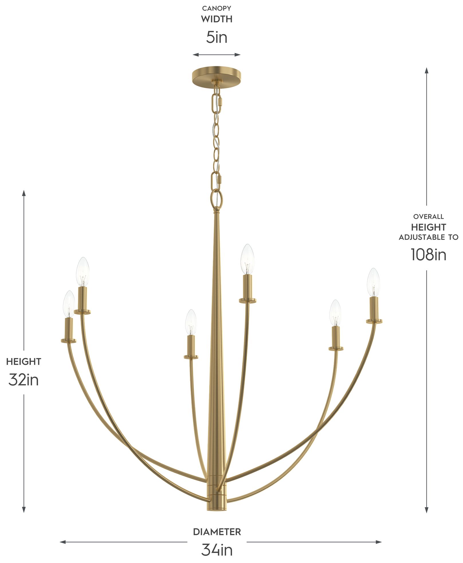 Image 6 Jheni Six-Light  Large Chandelier more views