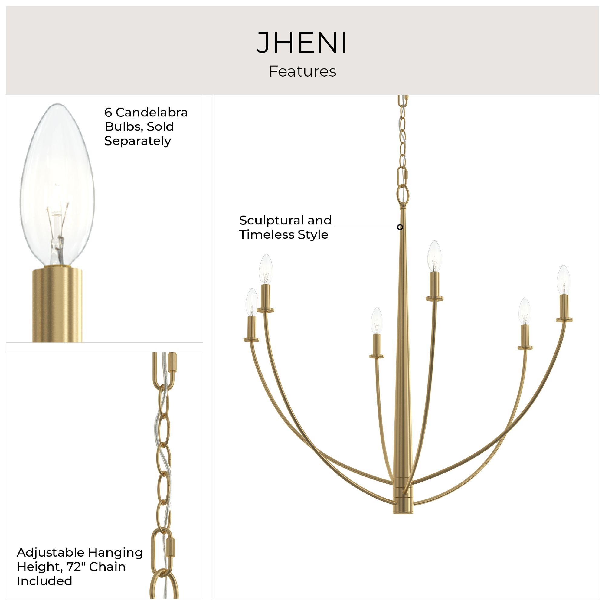 Jheni Six-Light  Large Chandelier
