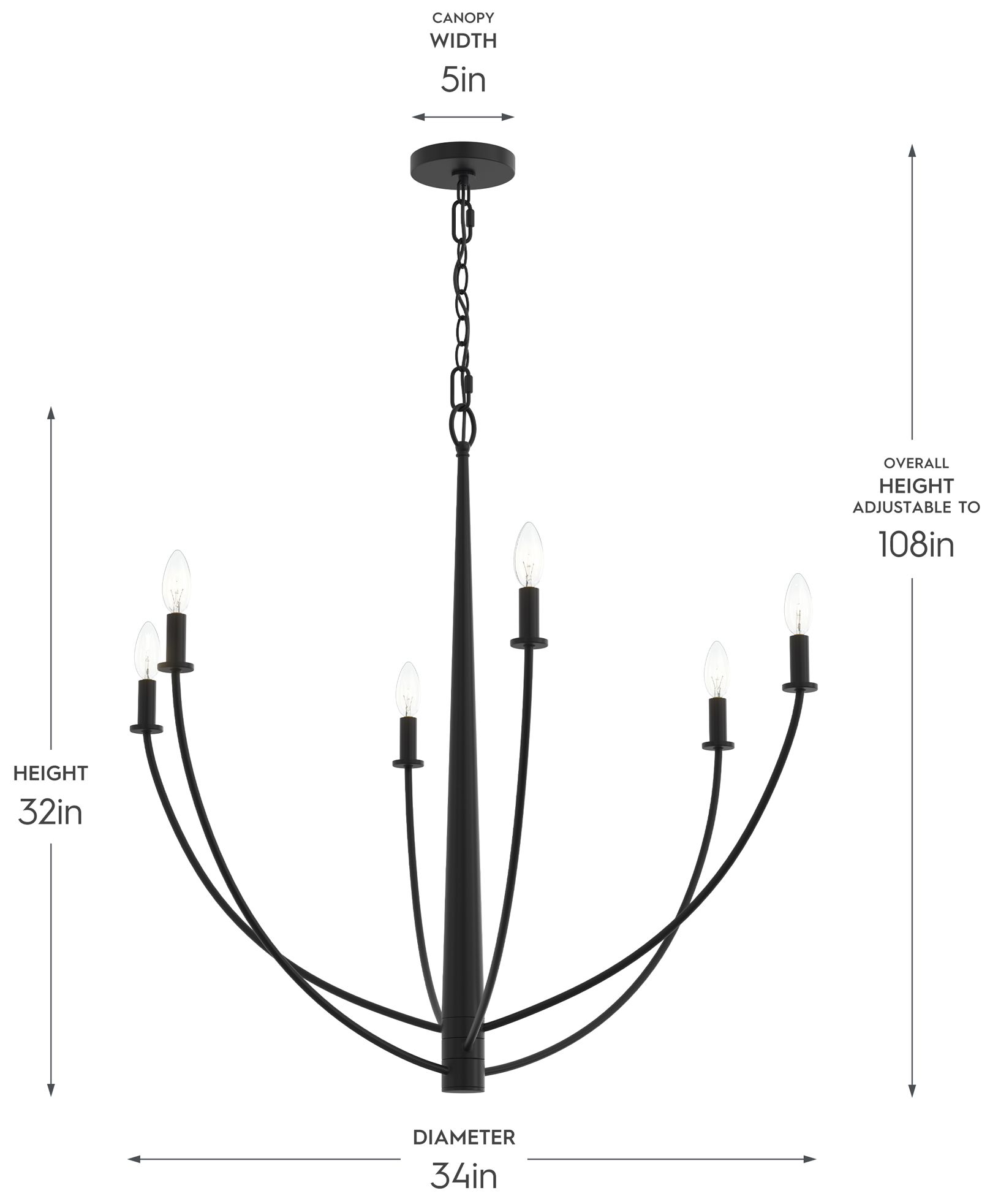Image 6 Jheni Six-Light  Large Chandelier more views