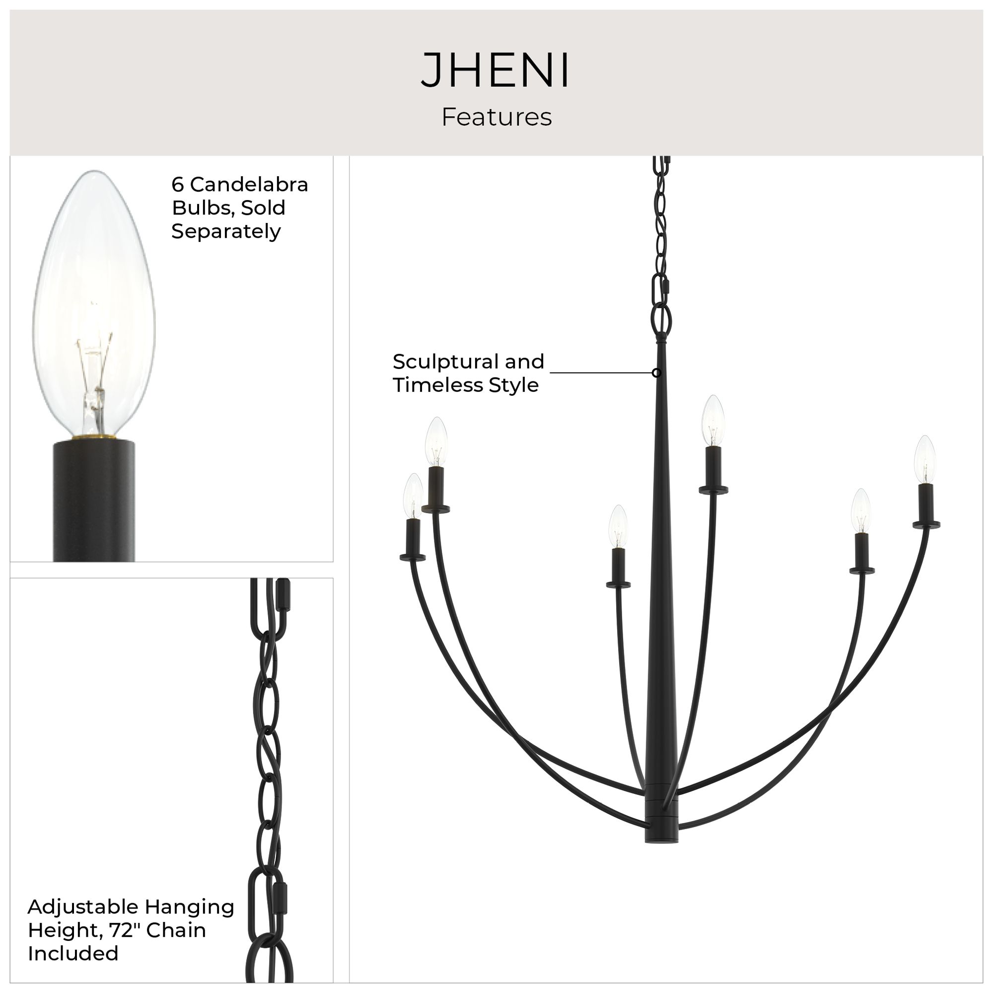 Jheni Six-Light  Large Chandelier