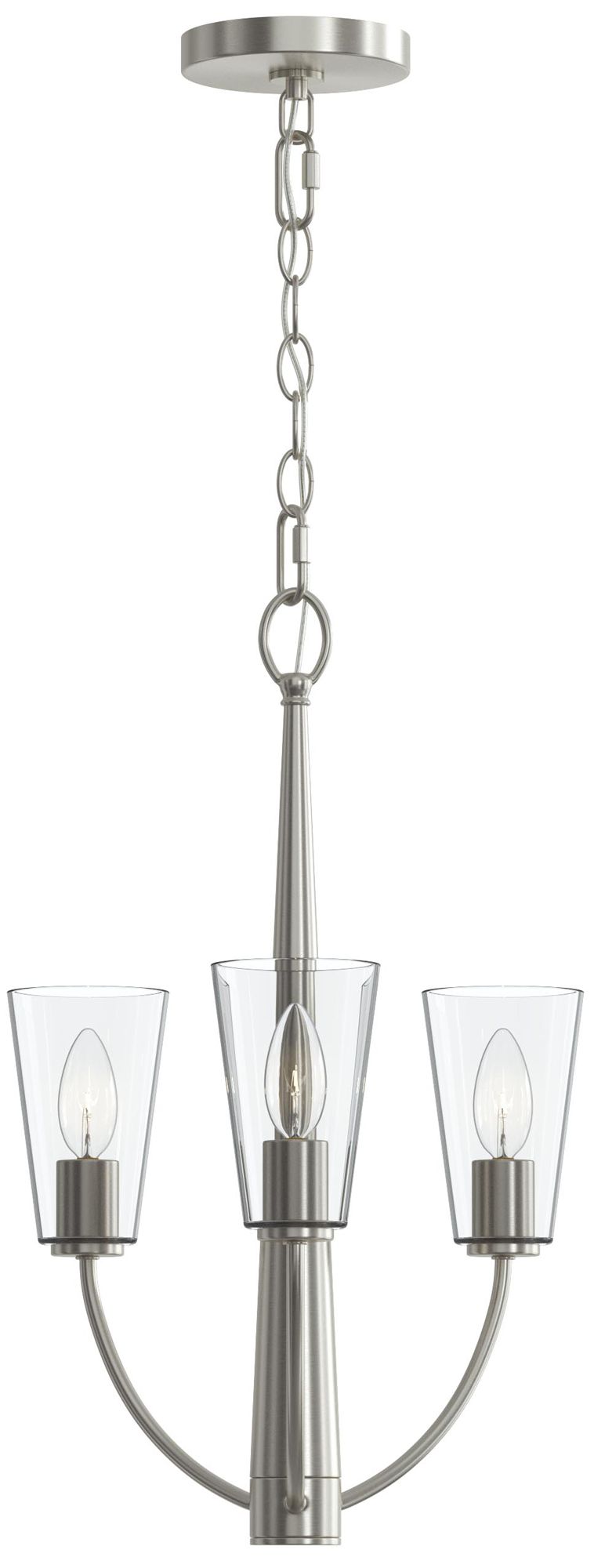 Jheni Three-Light  Chandelier with Clear Glass Shades