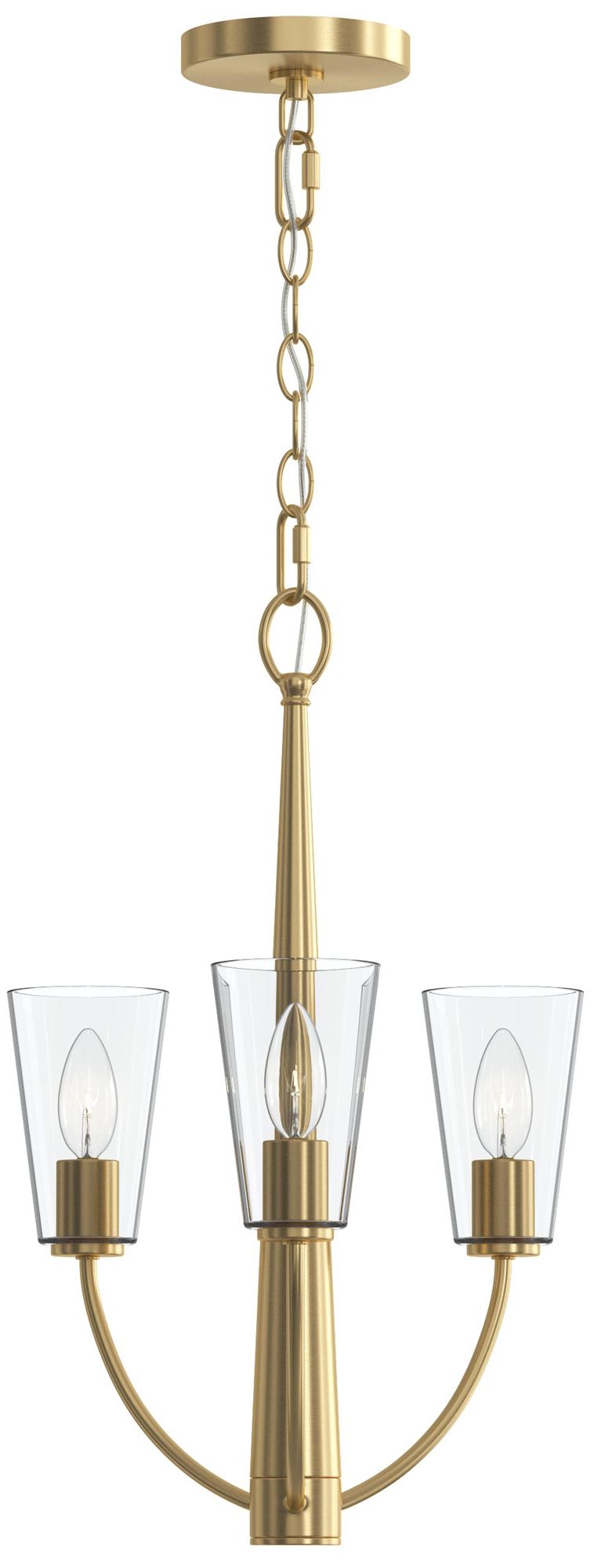 Jheni Three-Light  Chandelier with Clear Glass Shades
