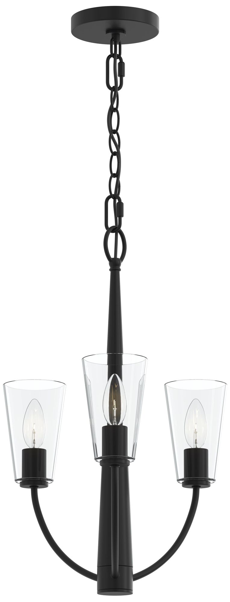 Jheni Three-Light  Chandelier with Clear Glass Shades