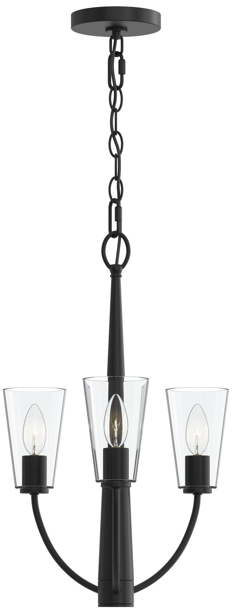 Jheni Three-Light  Chandelier with Clear Glass Shades