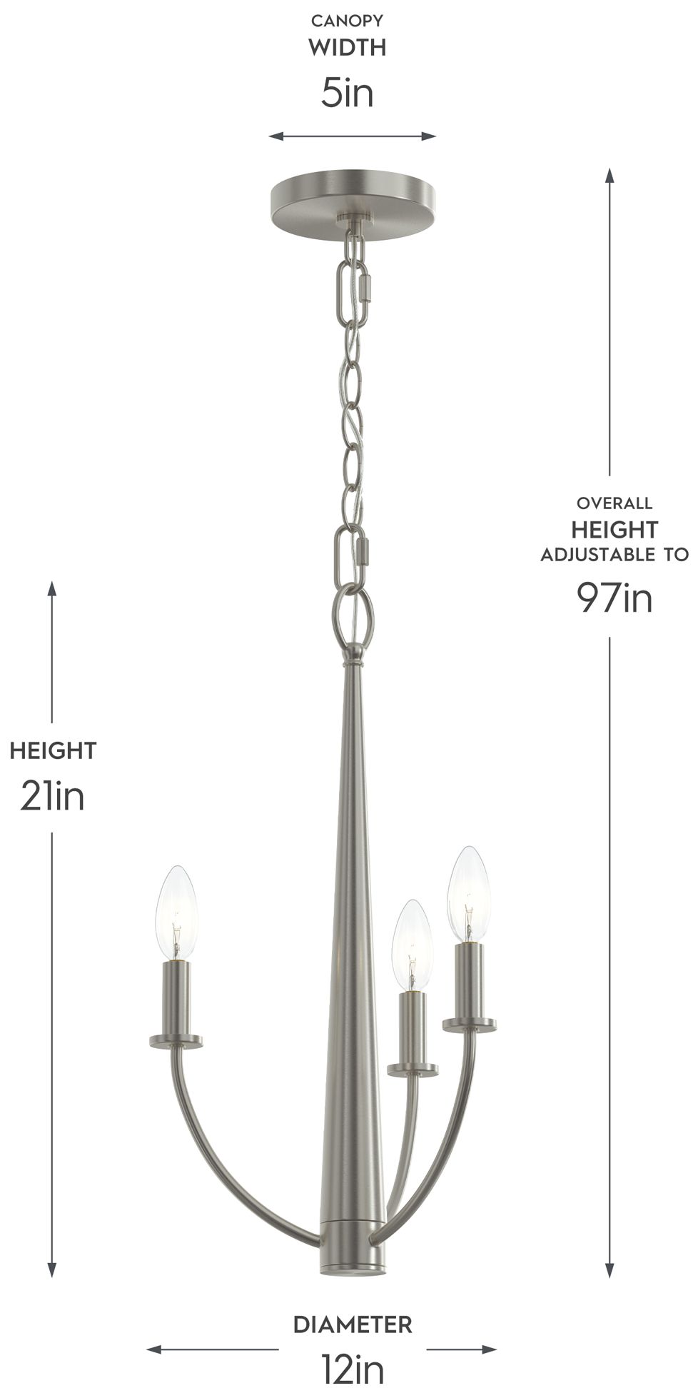 Image 6 Jheni Three-Light  Chandelier more views